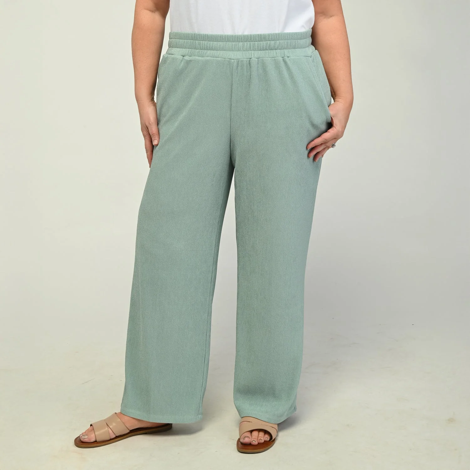 Christopher & Banks Flowy Pull On Ribbed Knit Pant - Image 8