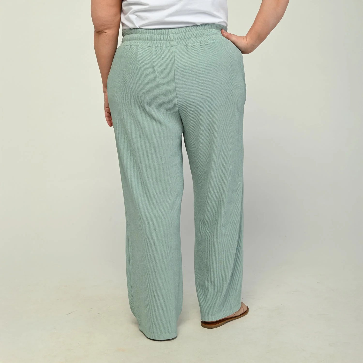 Christopher & Banks Flowy Pull On Ribbed Knit Pant - Image 9