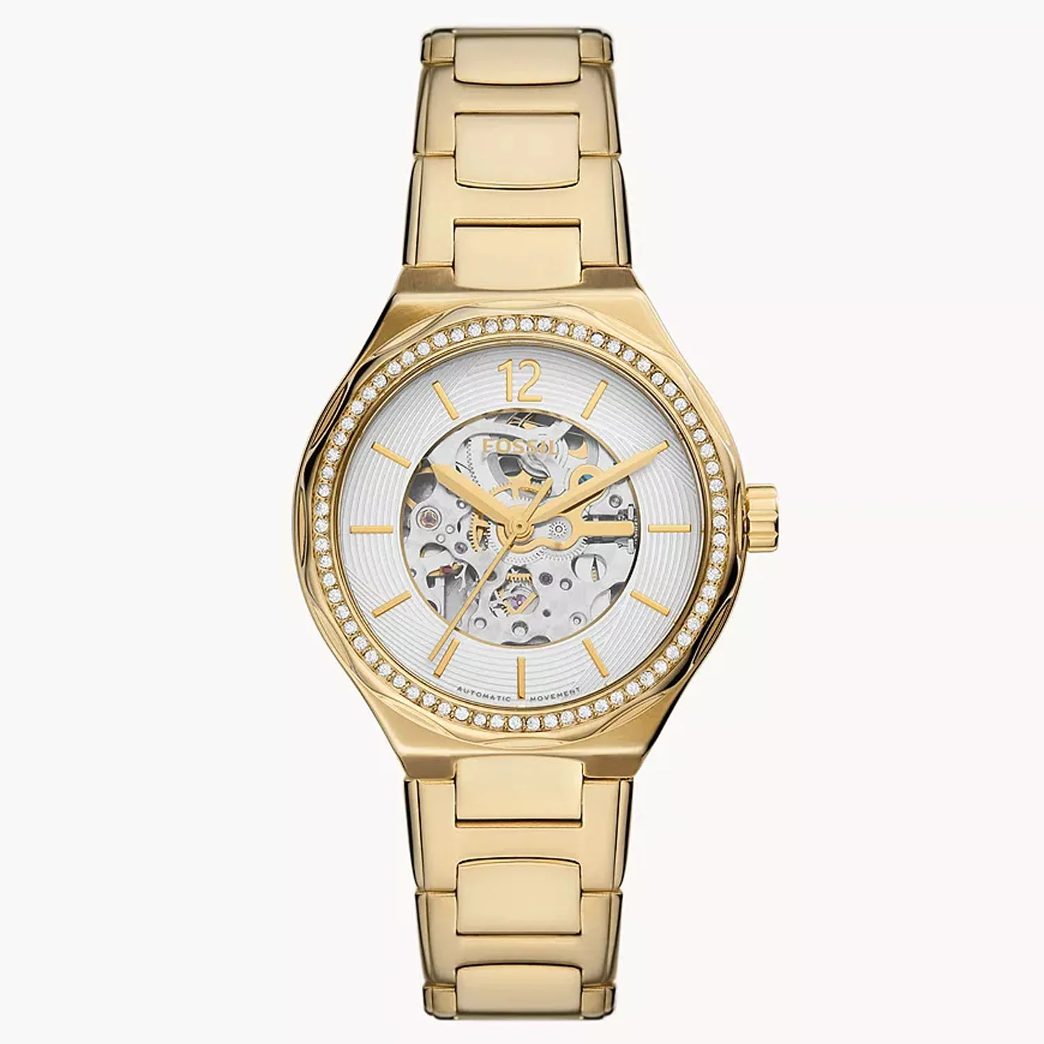 Fossil Women's Eevie 36mm Automatic Crystal Bezel Open Dial Bracelet Watch - Image 2