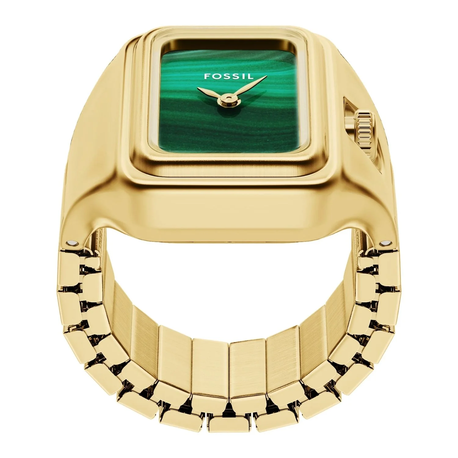 Fossil Women's Raquel Mini 14mm Quartz Malachite Ring Watch - Image 2