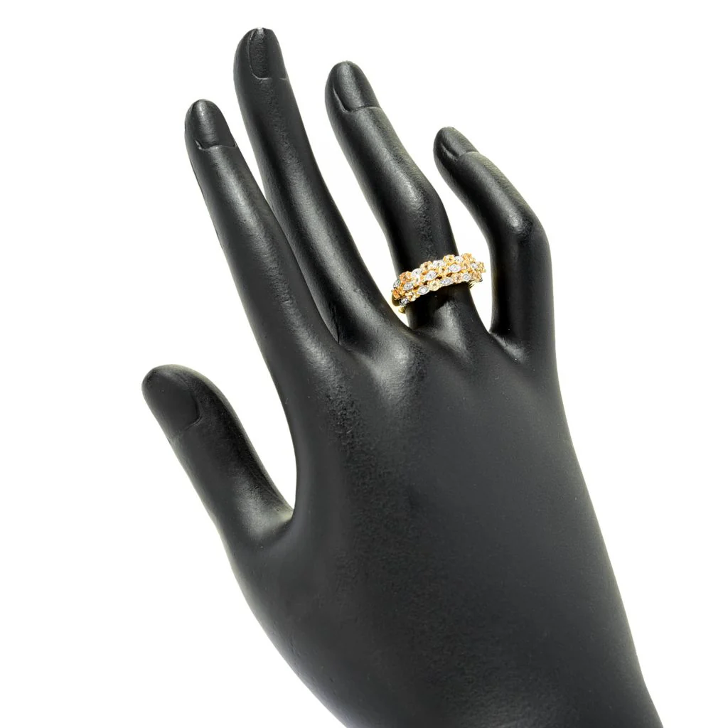 Gem Treasures 18K Vermeil 0.62ctw Imperial Topaz & White Zircon Ring - Image 2