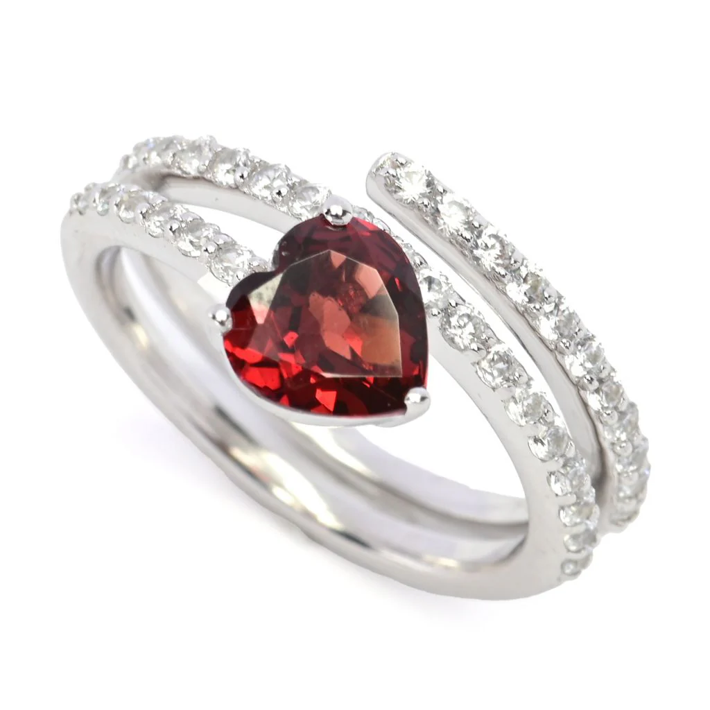 Gem Treasures Choice of Gemstone & White Zircon Wrap Ring - Image 5