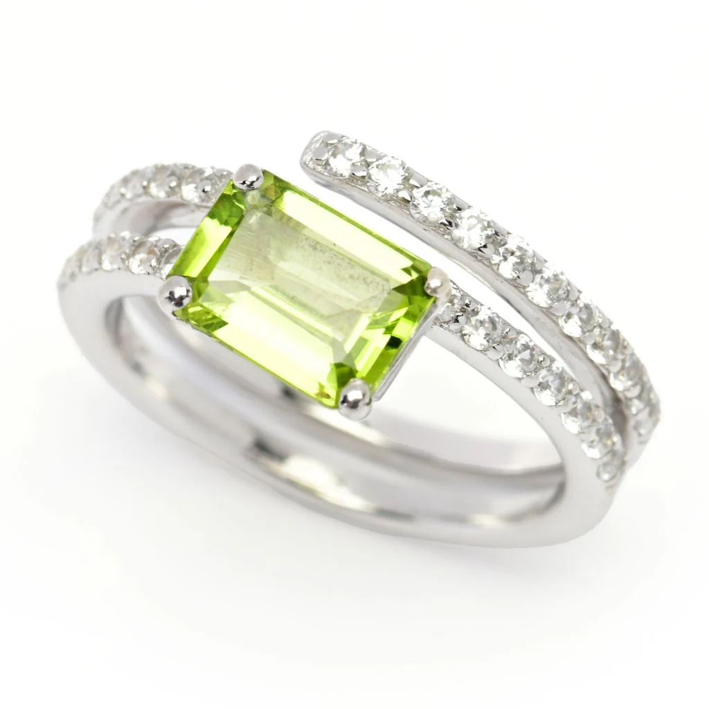 Gem Treasures Choice of Gemstone & White Zircon Wrap Ring - Image 7