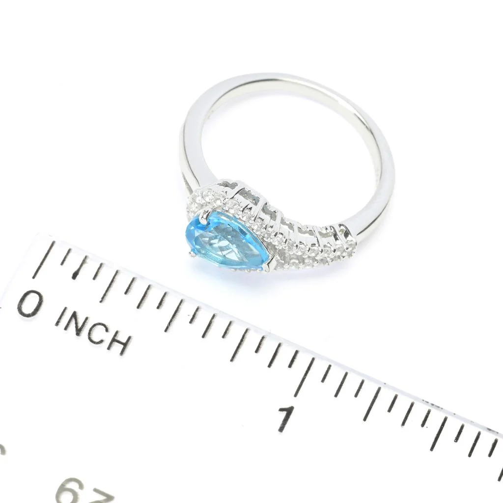 Gem Treasures Choice of Pear Shape Gem & Zircon East-West Ring - Image 2