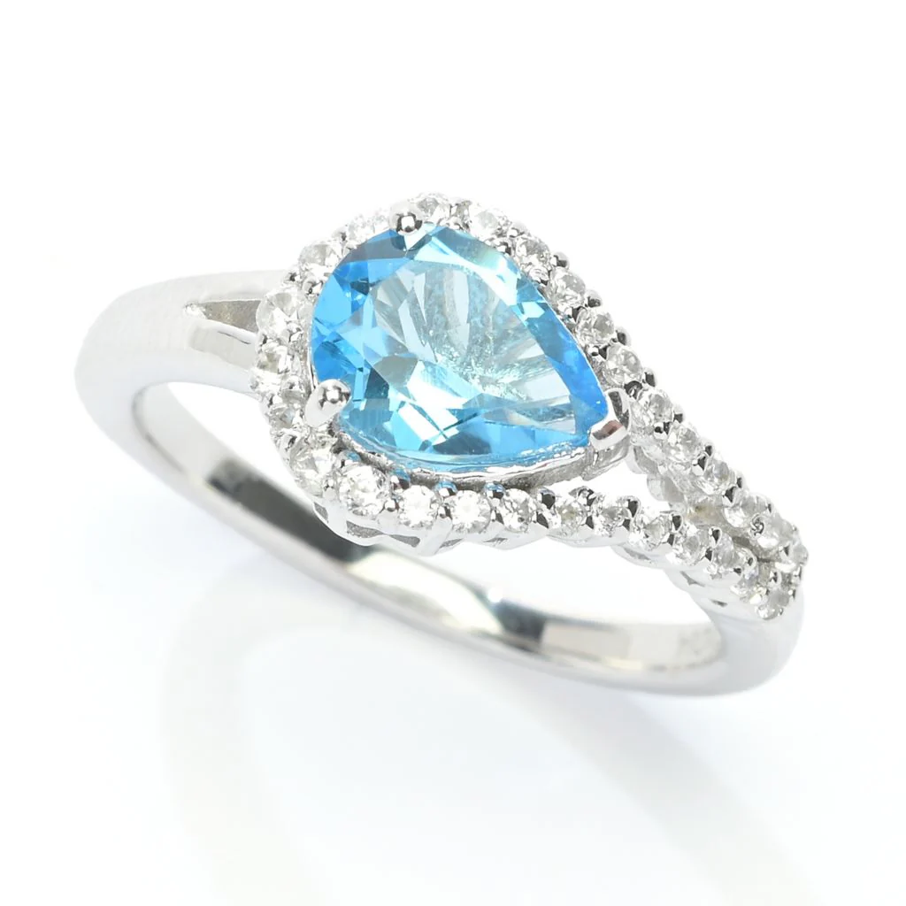 Gem Treasures Choice of Pear Shape Gem & Zircon East-West Ring - Image 6