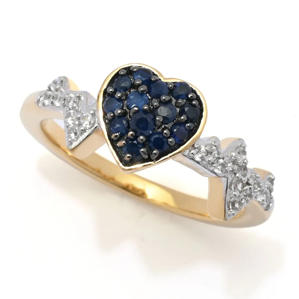 Gem Treasures Choice of Precious Gemstone & Zircon Heartbeat Ring - Image 3