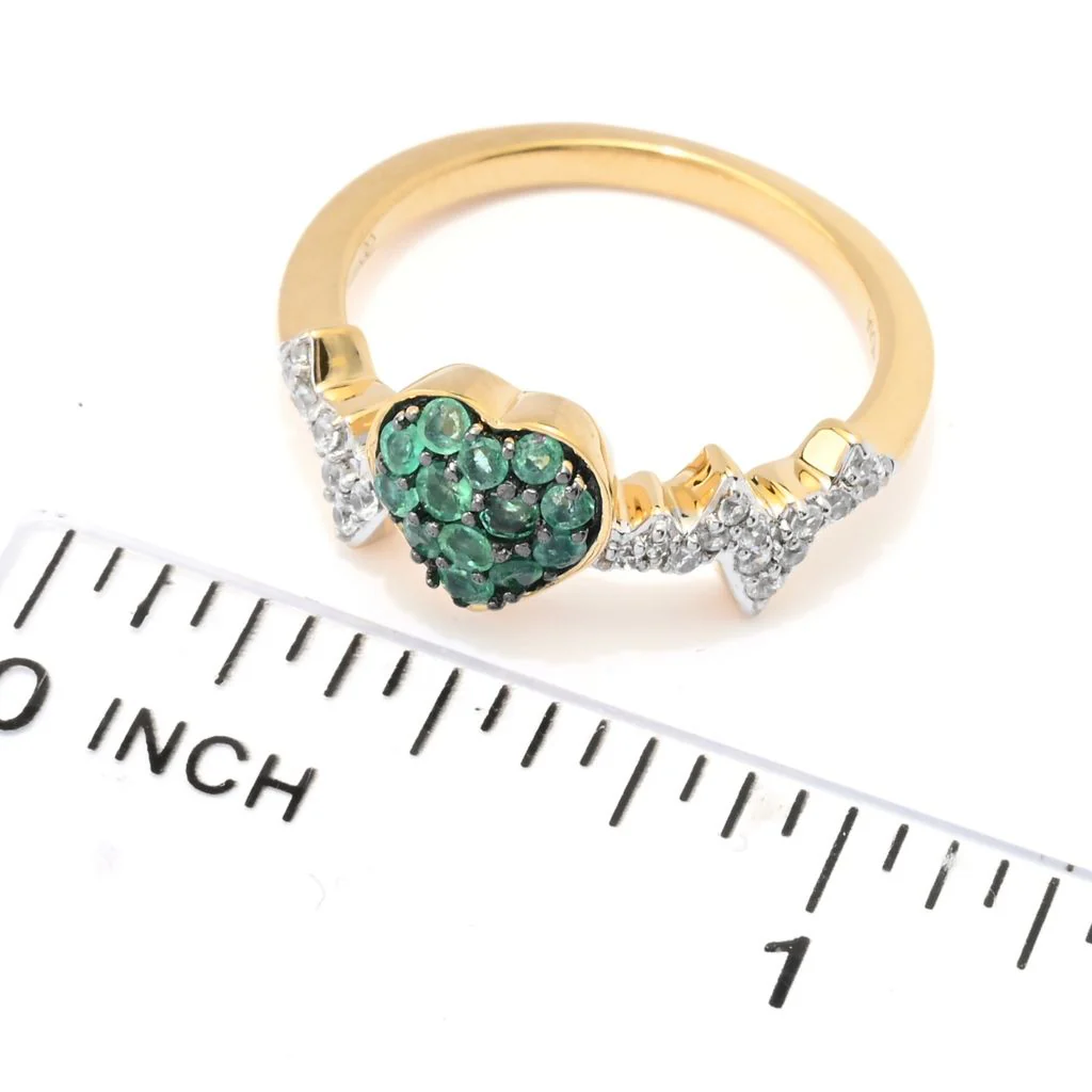 Gem Treasures Choice of Precious Gemstone & Zircon Heartbeat Ring - Image 4