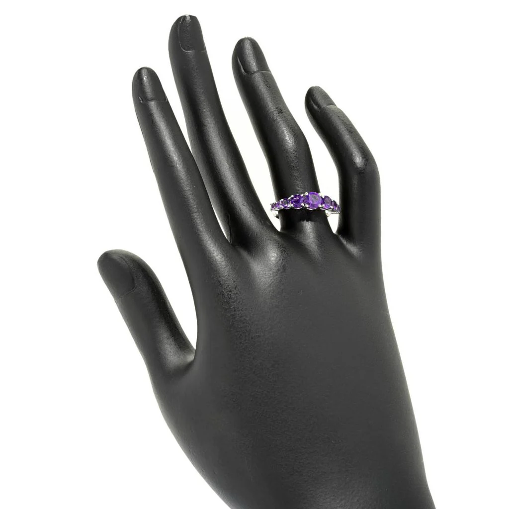 Gem Treasures Sterling Silver Choice of Gemstone Graduated Band Ring - Image 2