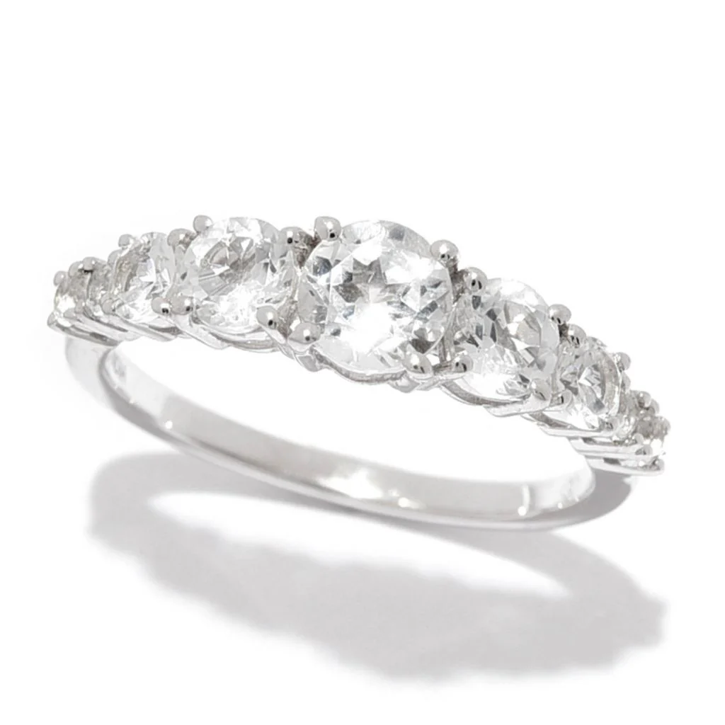 Gem Treasures Sterling Silver Choice of Gemstone Graduated Band Ring - Image 7