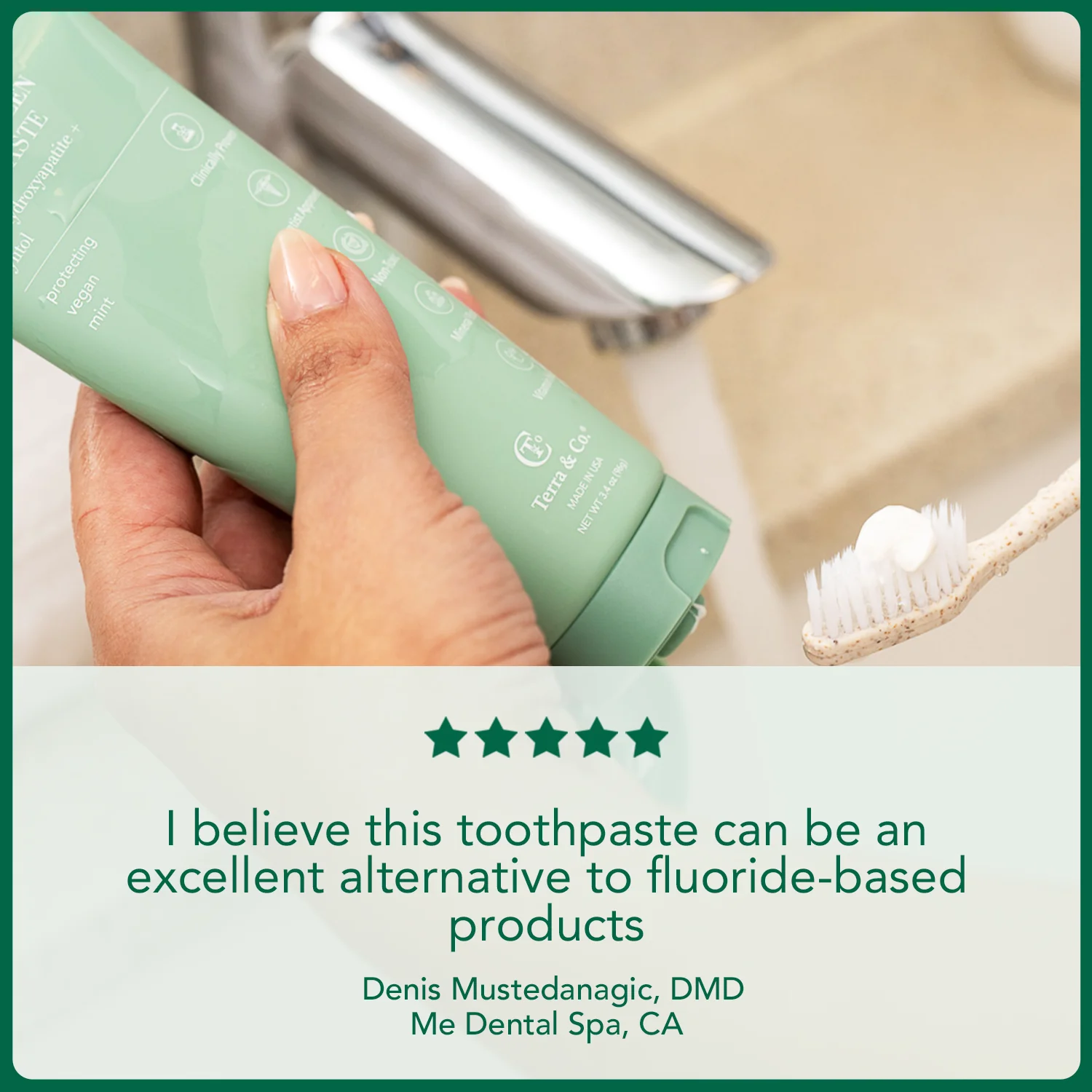 Terra & Co. Gentle Green™ Fluoride-Free Sensitive Toothpaste with Hydroxyapatite & B12 - Image 6