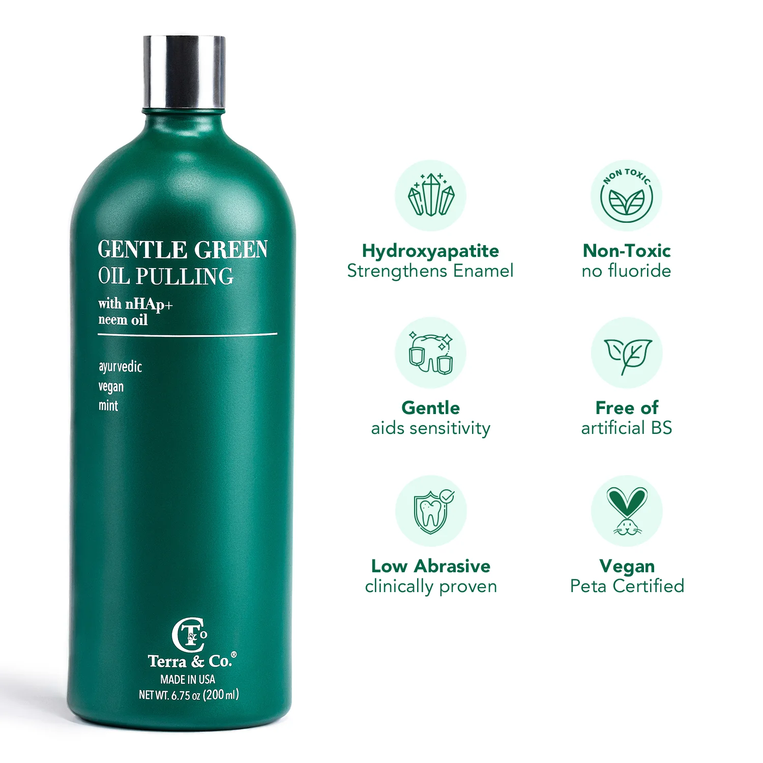 Terra & Co. Gentle Green Enamel Support & Gum Health Oil Pulling Mouthwash - Image 2
