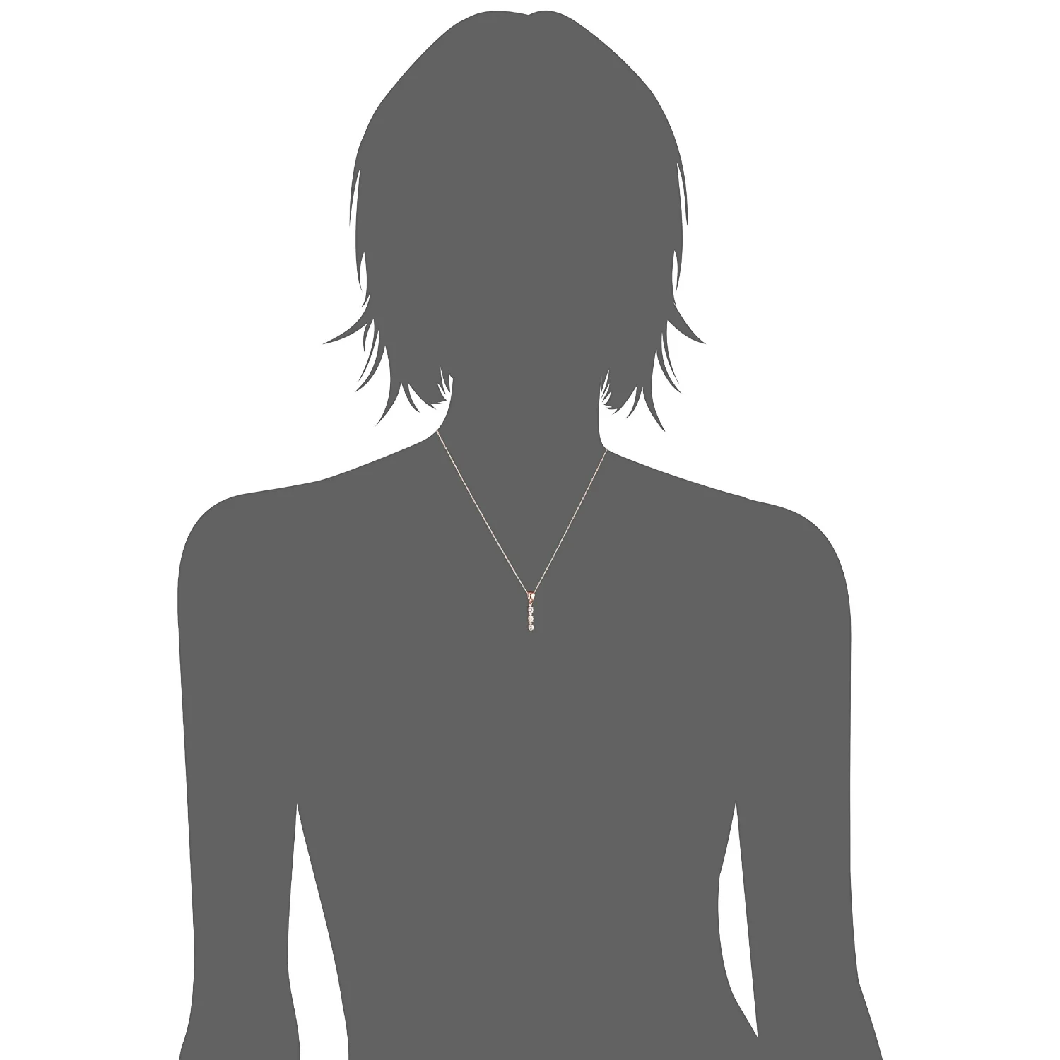 Gilded Lane 10K Gold 3-Stone Gem & Diamond Drop Pendant with Chain - Image 8