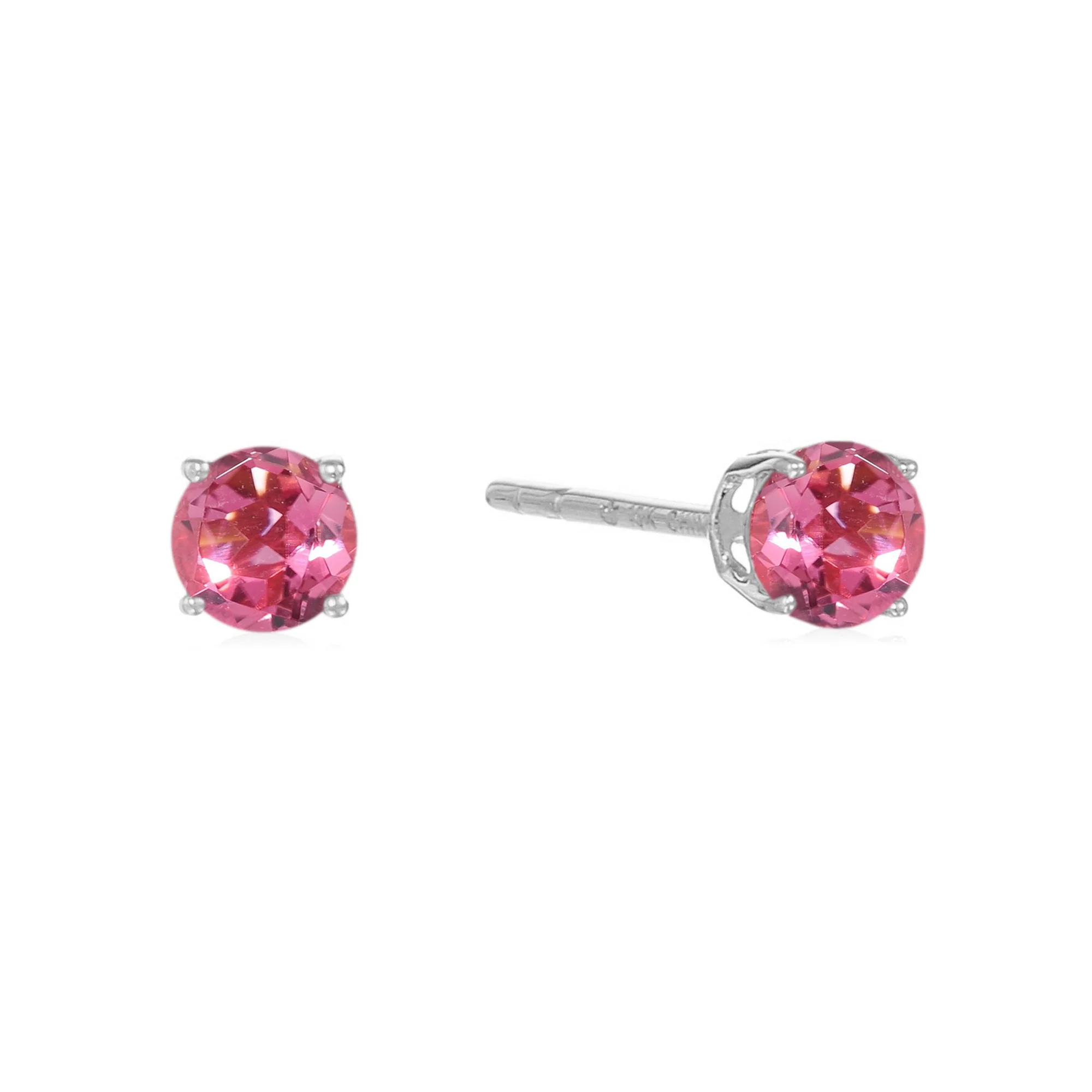 Gilded Lane 10K Gold 4mm Round Gemstone Stud Earrings - Image 10