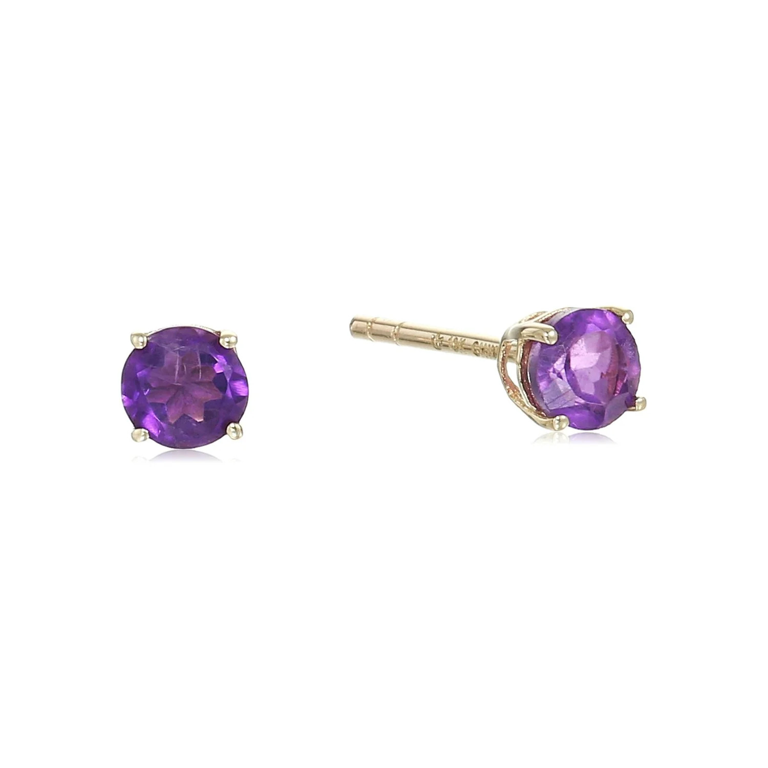 Gilded Lane 10K Gold 4mm Round Gemstone Stud Earrings - Image 13