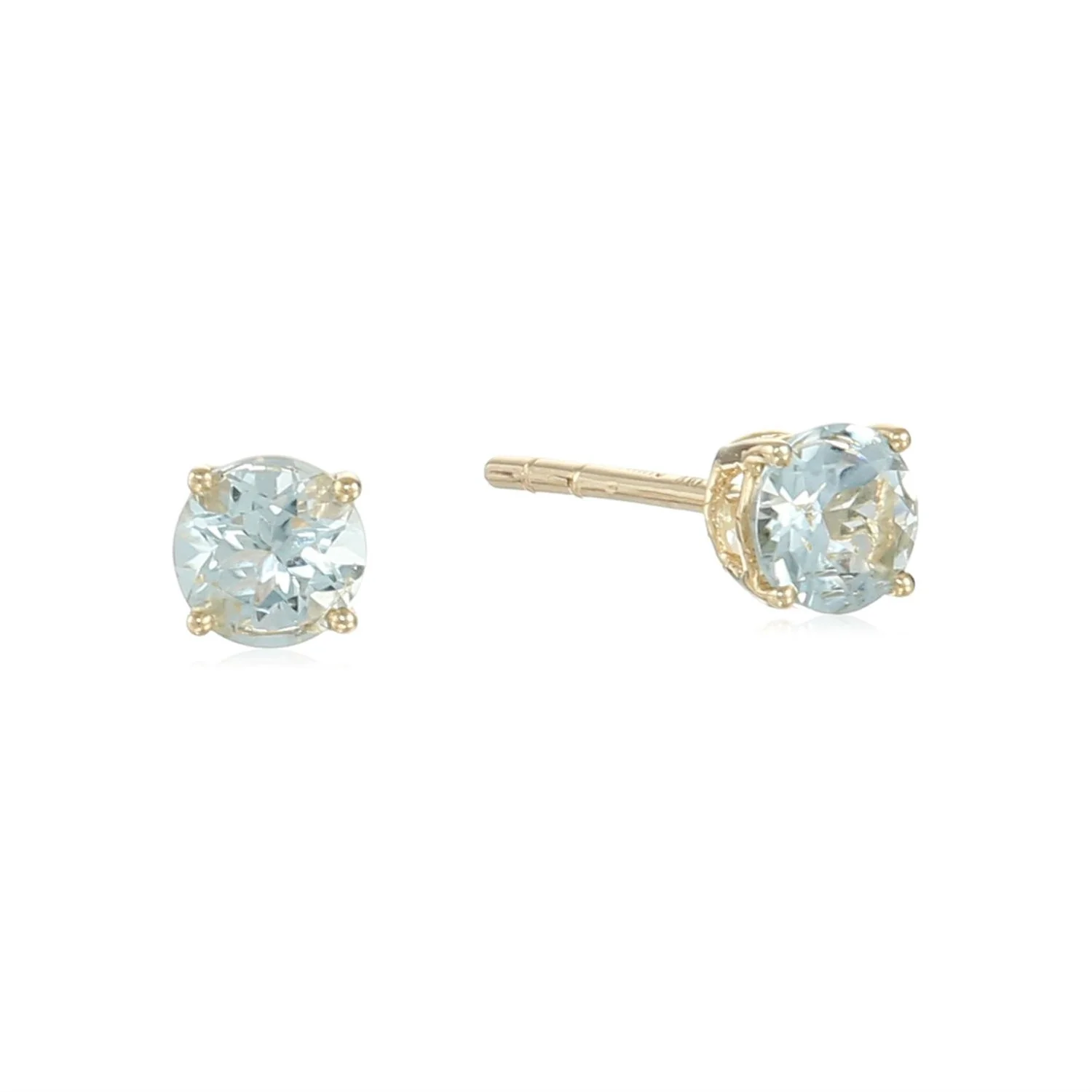 Gilded Lane 10K Gold 4mm Round Gemstone Stud Earrings - Image 14