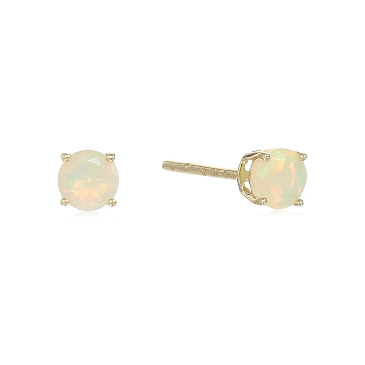 Gilded Lane 10K Gold 4mm Round Gemstone Stud Earrings - Image 15