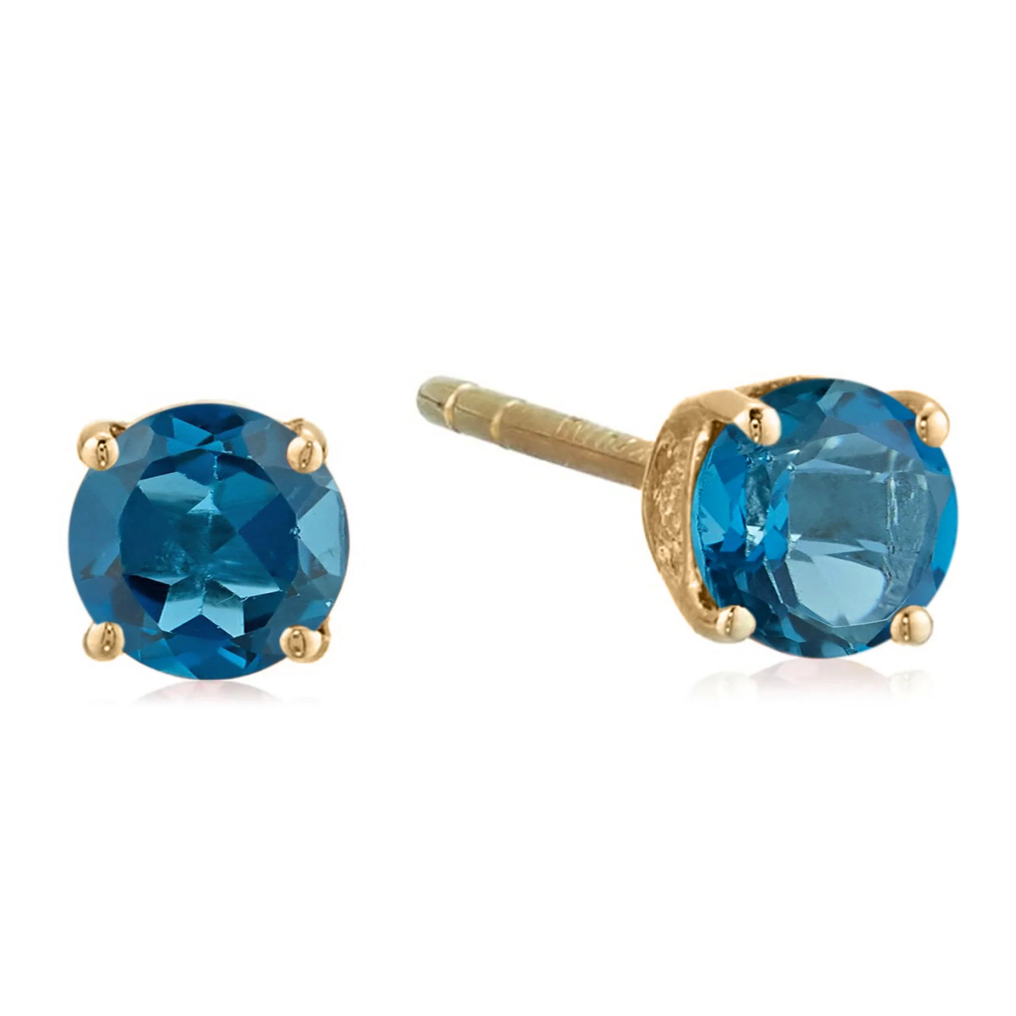 Gilded Lane 10K Gold 4mm Round Gemstone Stud Earrings - Image 16