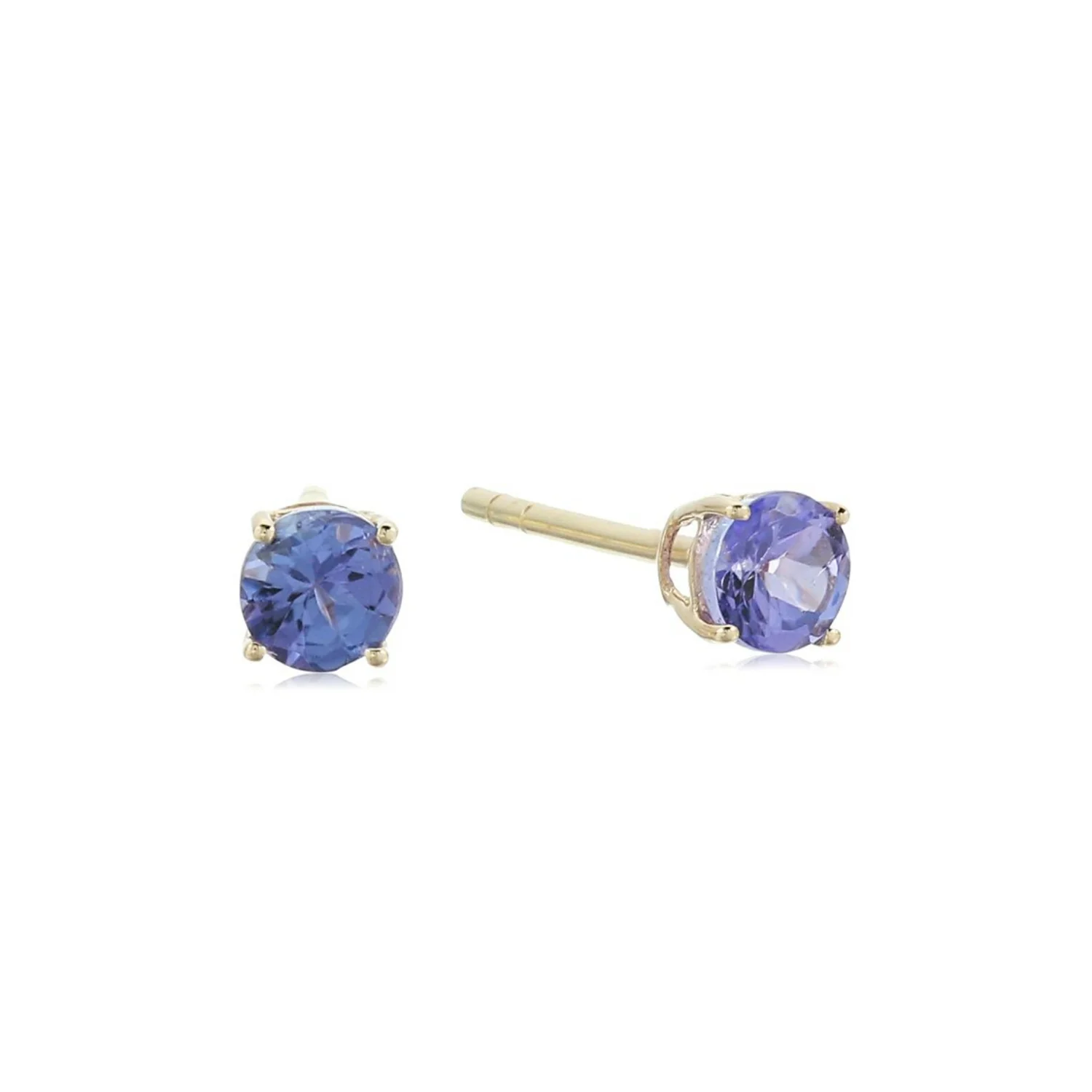 Gilded Lane 10K Gold 4mm Round Gemstone Stud Earrings - Image 17