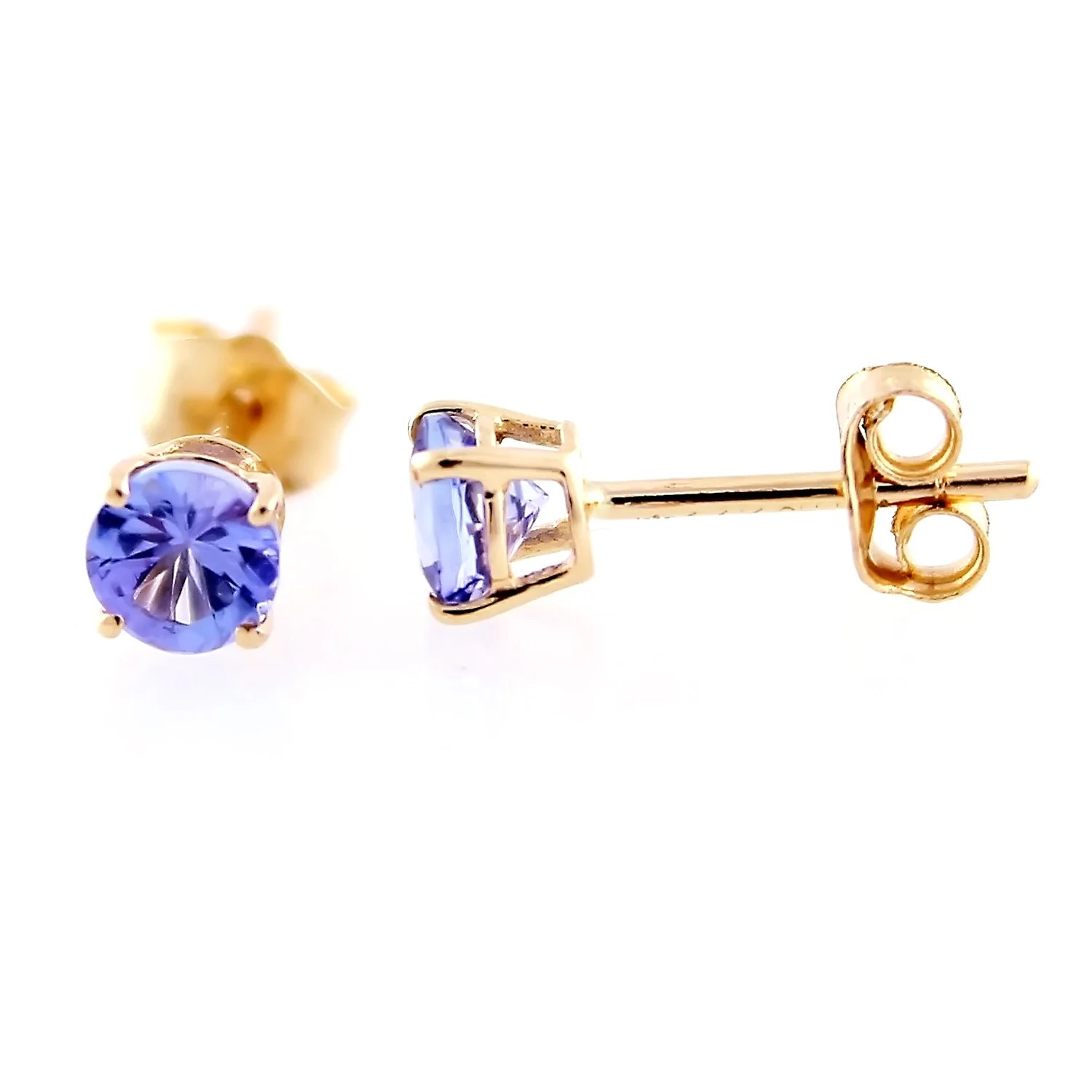 Gilded Lane 10K Gold 4mm Round Gemstone Stud Earrings - Image 22