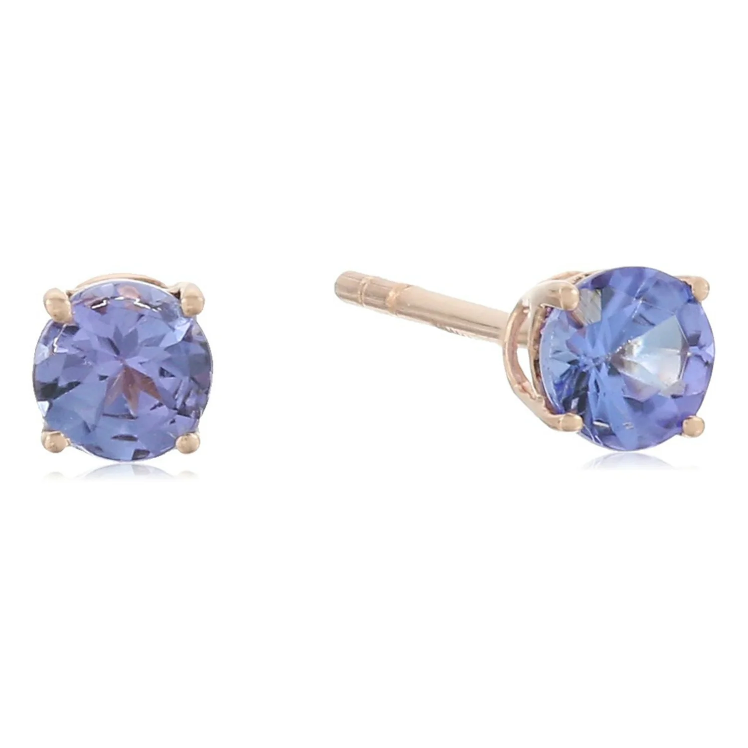 Gilded Lane 10K Gold 4mm Round Gemstone Stud Earrings - Image 5