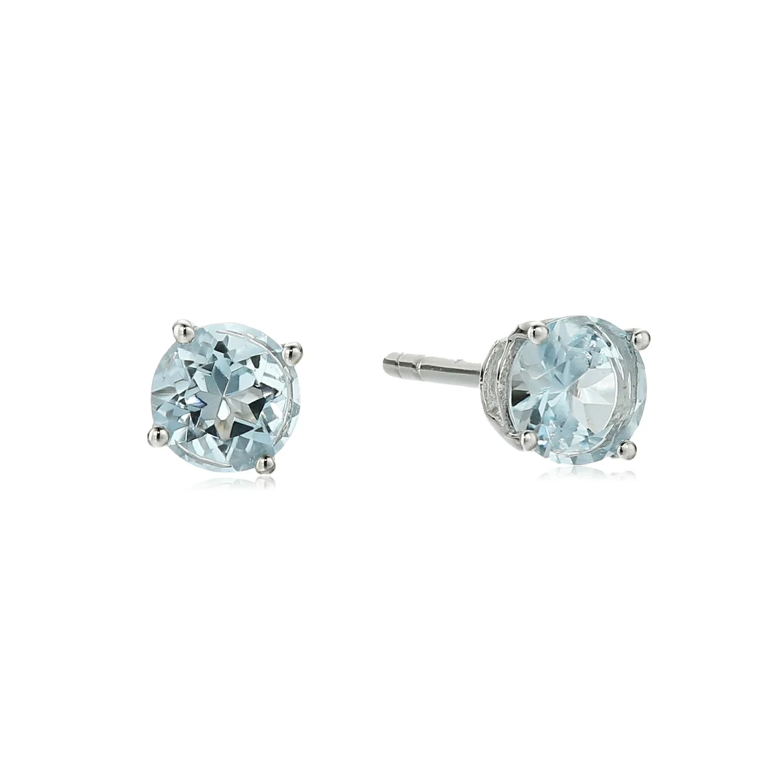Gilded Lane 10K Gold 4mm Round Gemstone Stud Earrings - Image 6