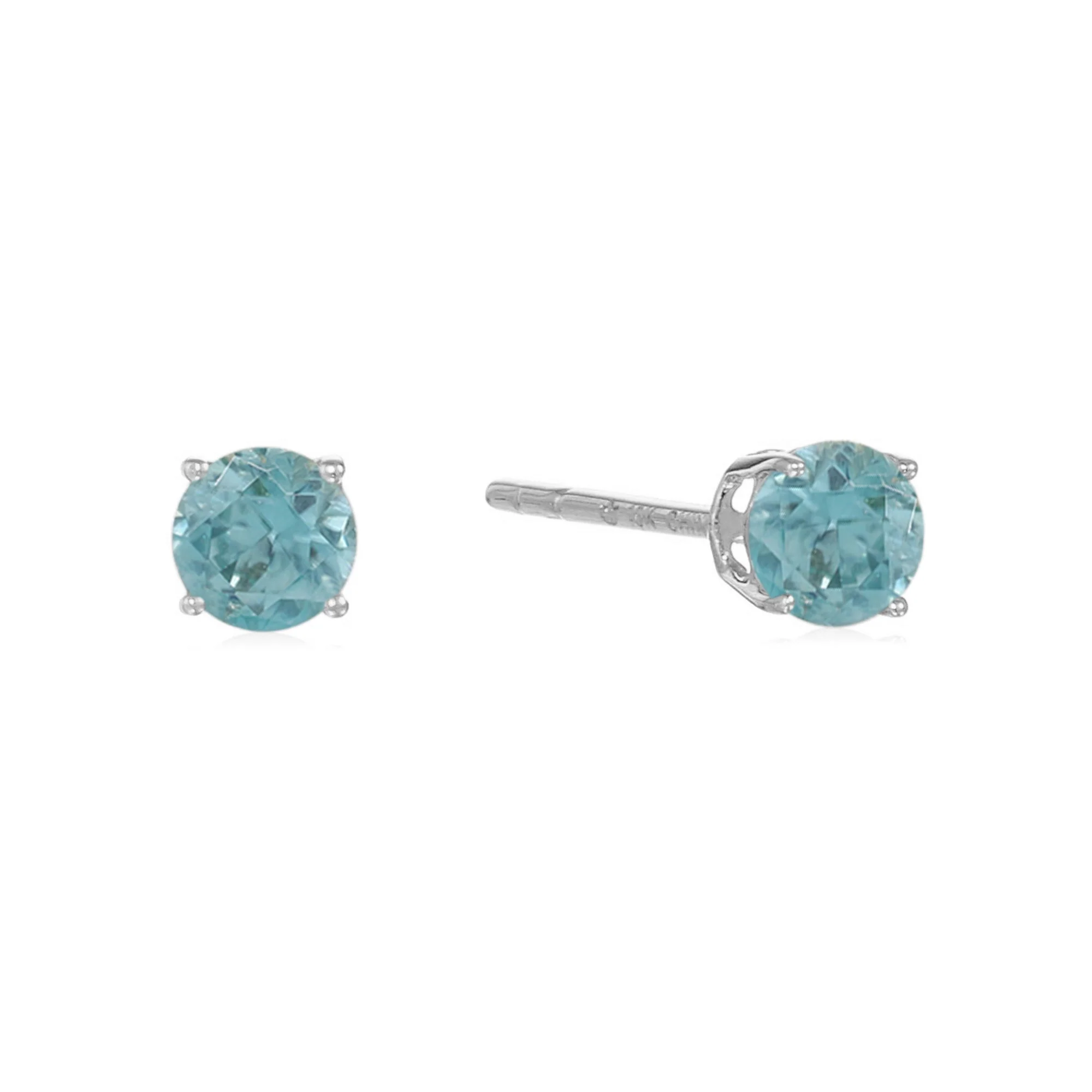 Gilded Lane 10K Gold 4mm Round Gemstone Stud Earrings - Image 7