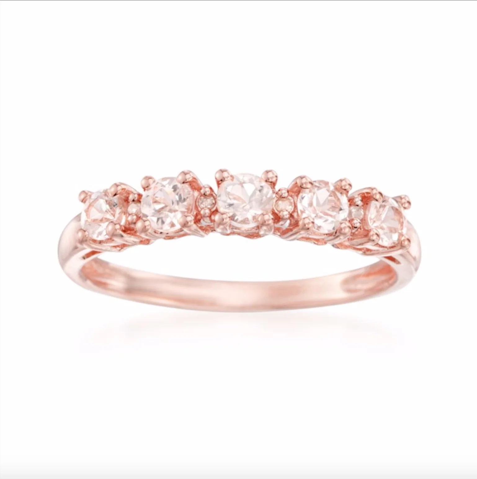 Gilded Lane 10K Gold 5-Stone Gem & Diamond Accent Band Ring - Image 16