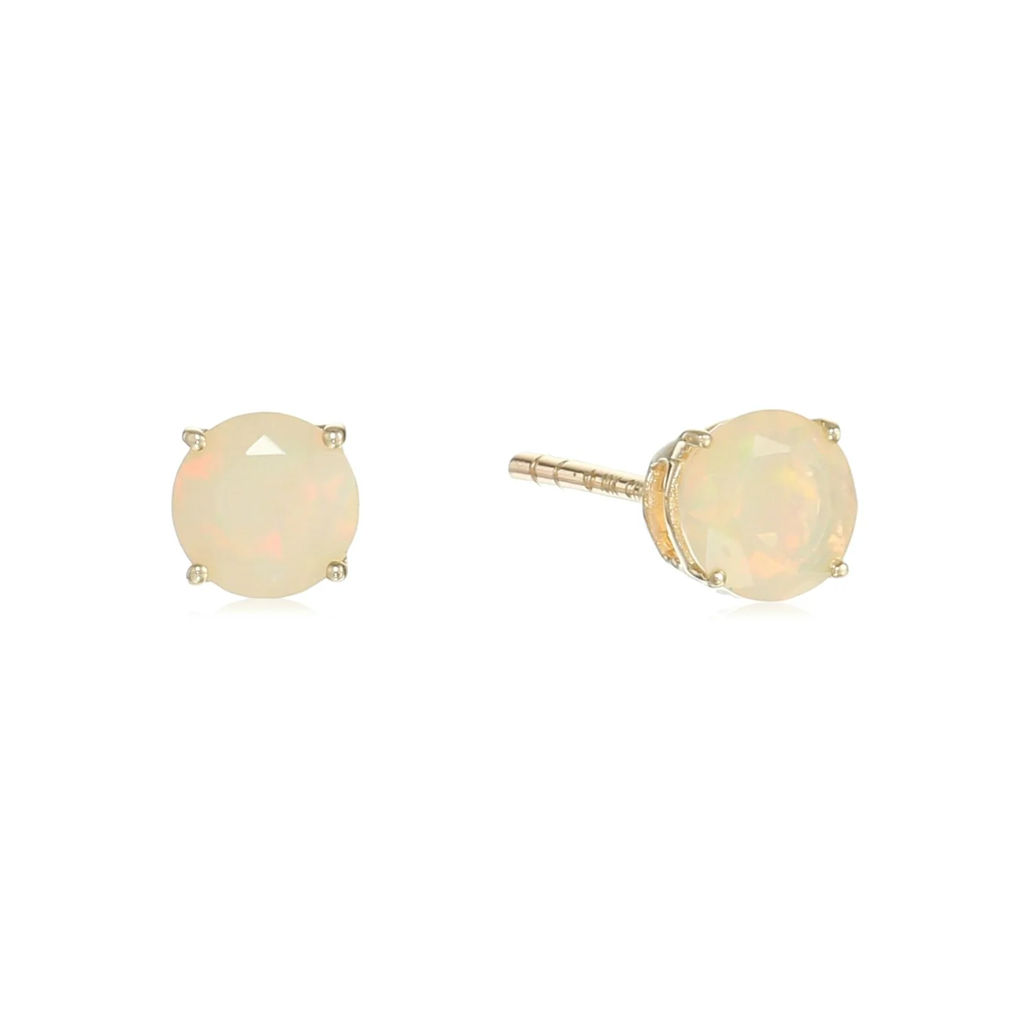 Gilded Lane 10K Gold 5mm Round Gemstone Stud Earrings - Image 3