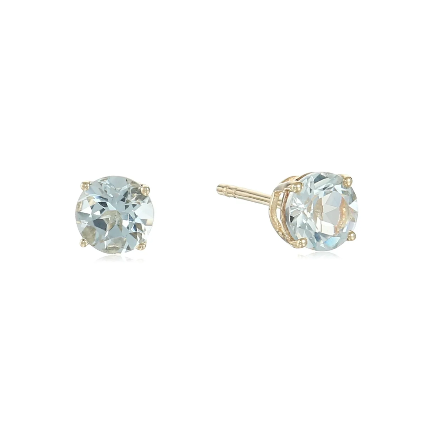 Gilded Lane 10K Gold 5mm Round Gemstone Stud Earrings - Image 4