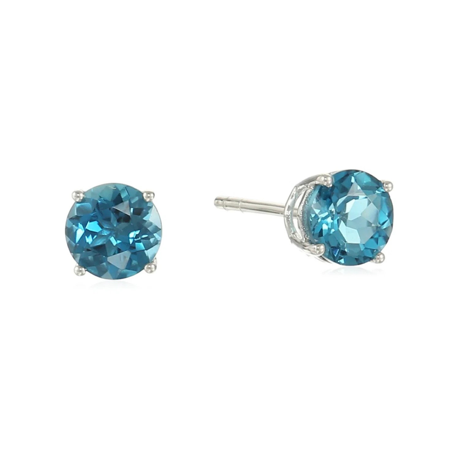 Gilded Lane 10K Gold 5mm Round Gemstone Stud Earrings - Image 5