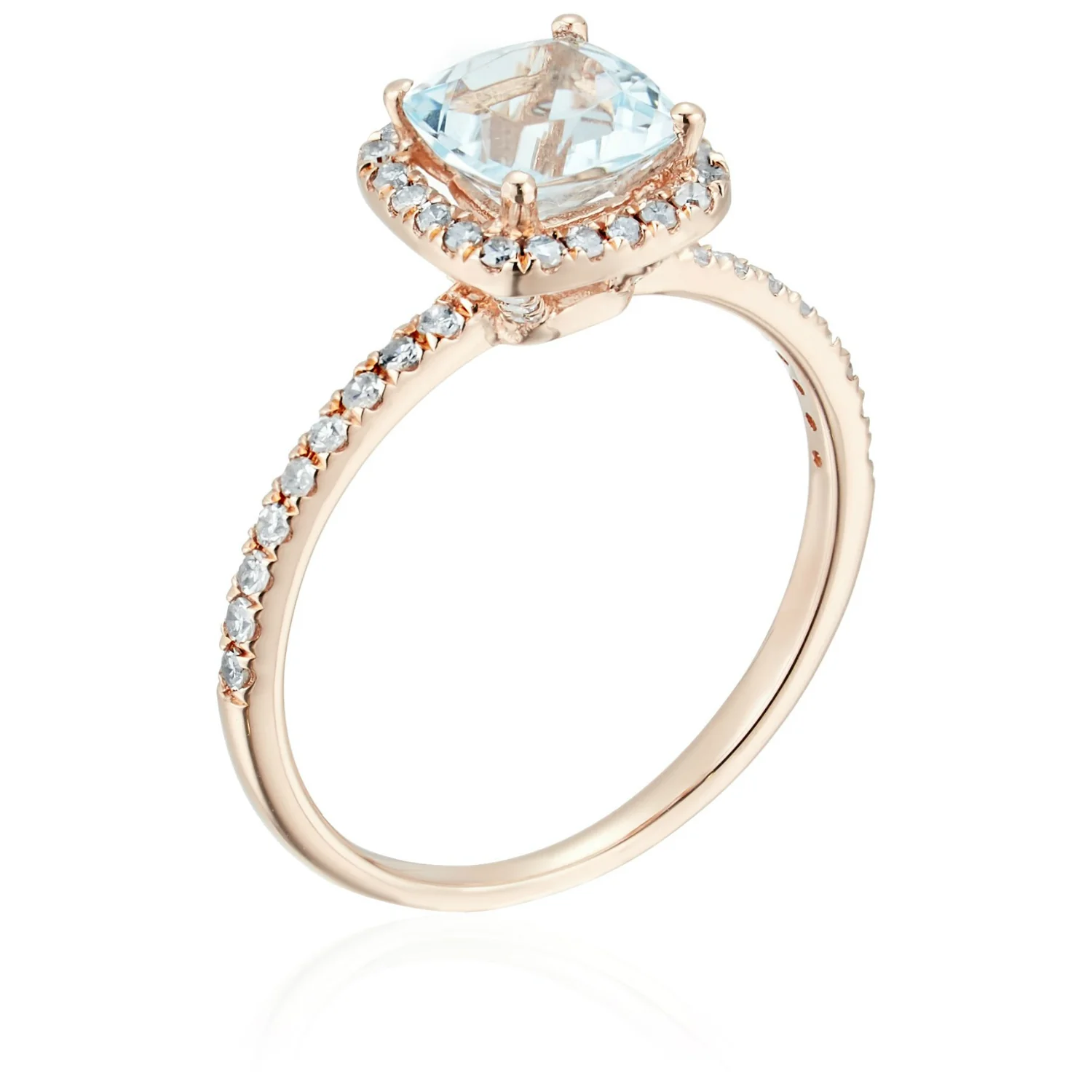 Gilded Lane 10K Gold 6.5mm Cushion Cut Gem & Diamond Ring - Image 12