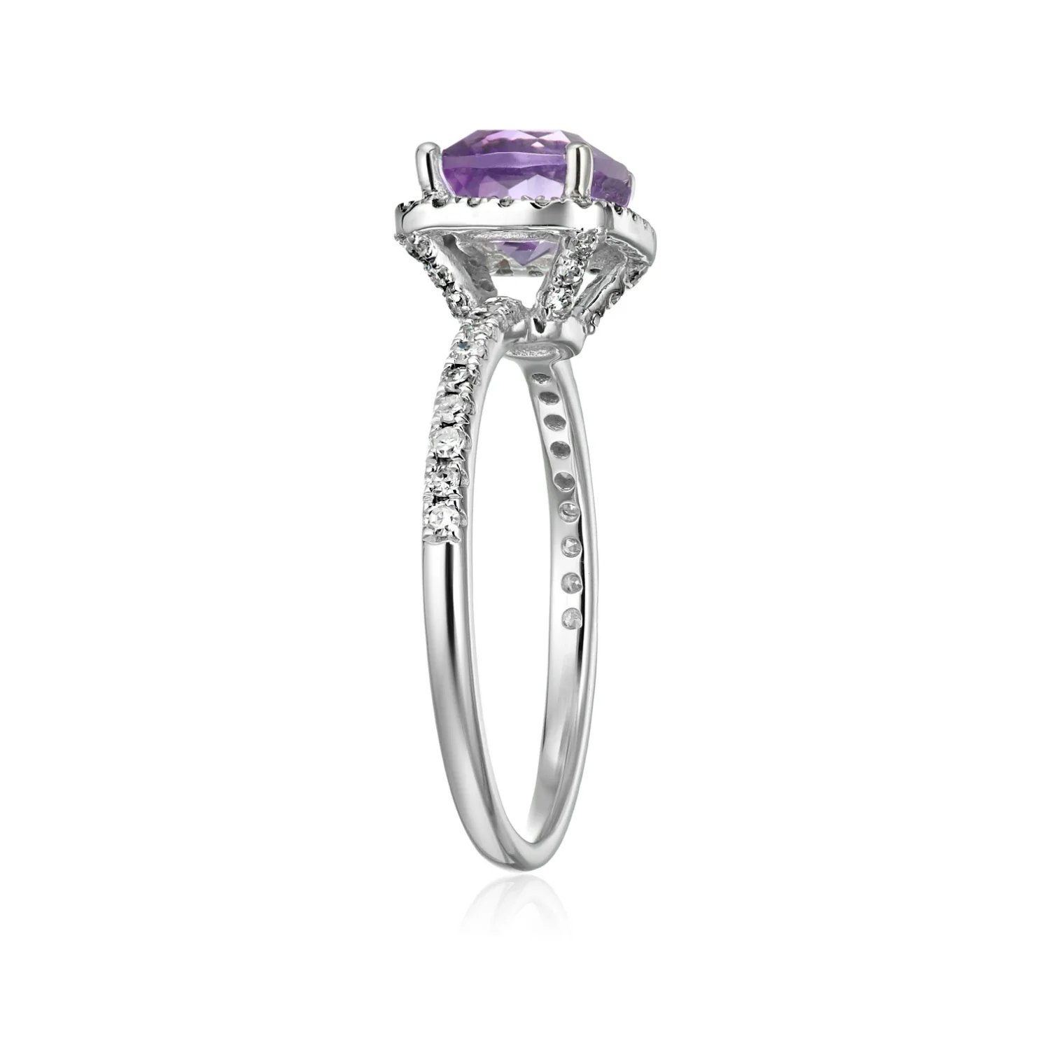 Gilded Lane 10K Gold 6.5mm Cushion Cut Gem & Diamond Ring - Image 15