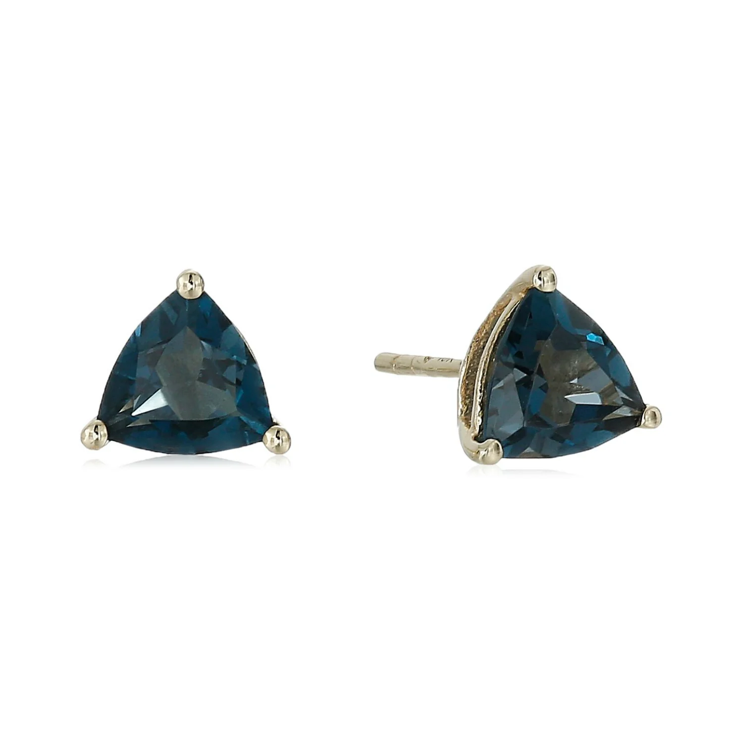 Gilded Lane 10K Gold 6mm Trillion Gemstone Stud Earrings - Image 3
