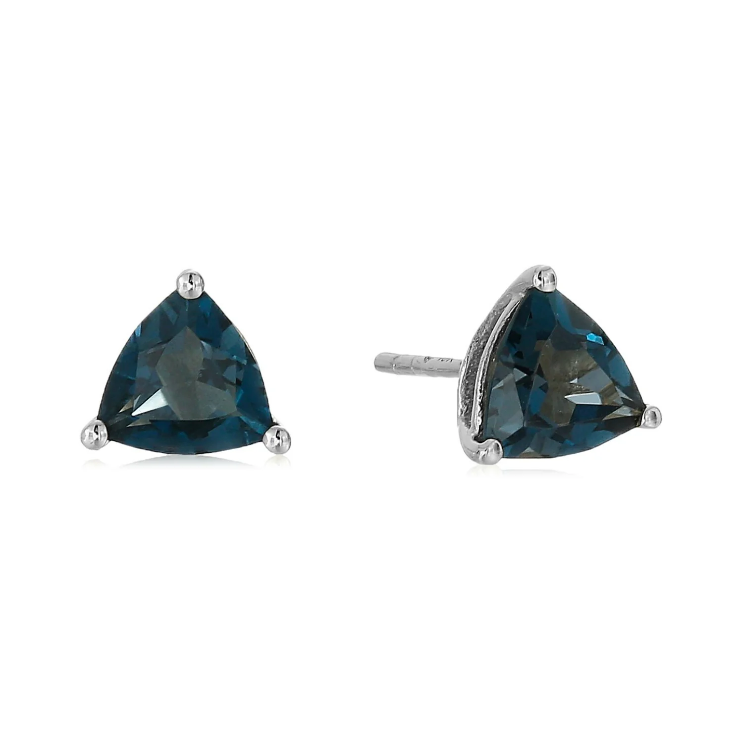 Gilded Lane 10K Gold 6mm Trillion Gemstone Stud Earrings - Image 4