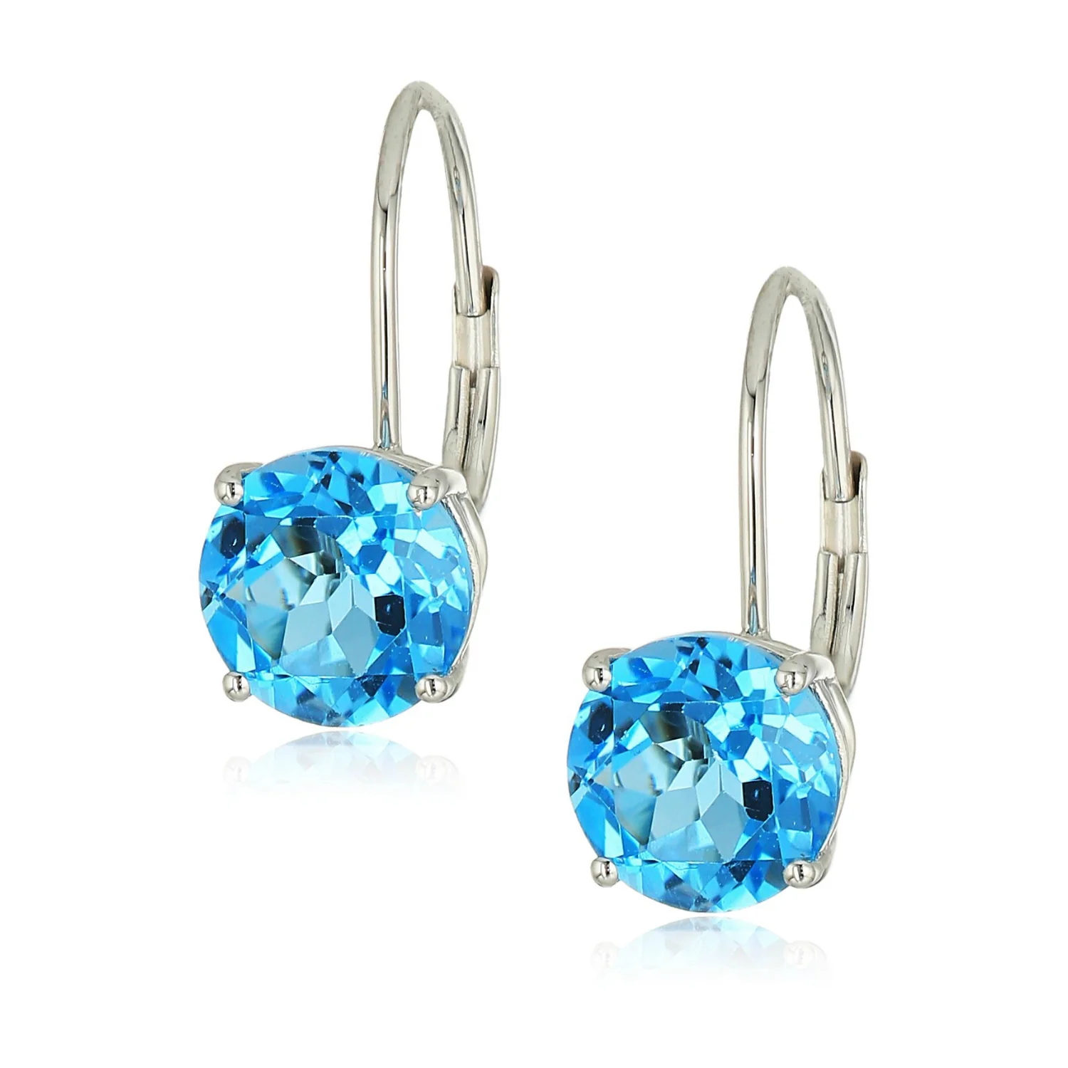 Gilded Lane 10K Gold 7mm Round Gemstone Drop Earrings - Image 10