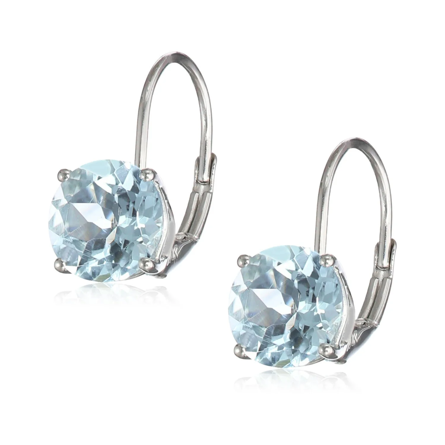 Gilded Lane 10K Gold 7mm Round Gemstone Drop Earrings - Image 12