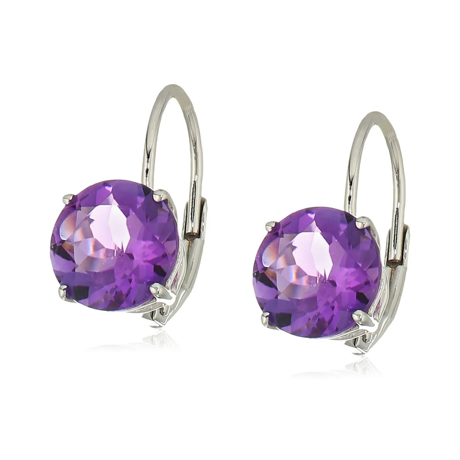 Gilded Lane 10K Gold 7mm Round Gemstone Drop Earrings - Image 13