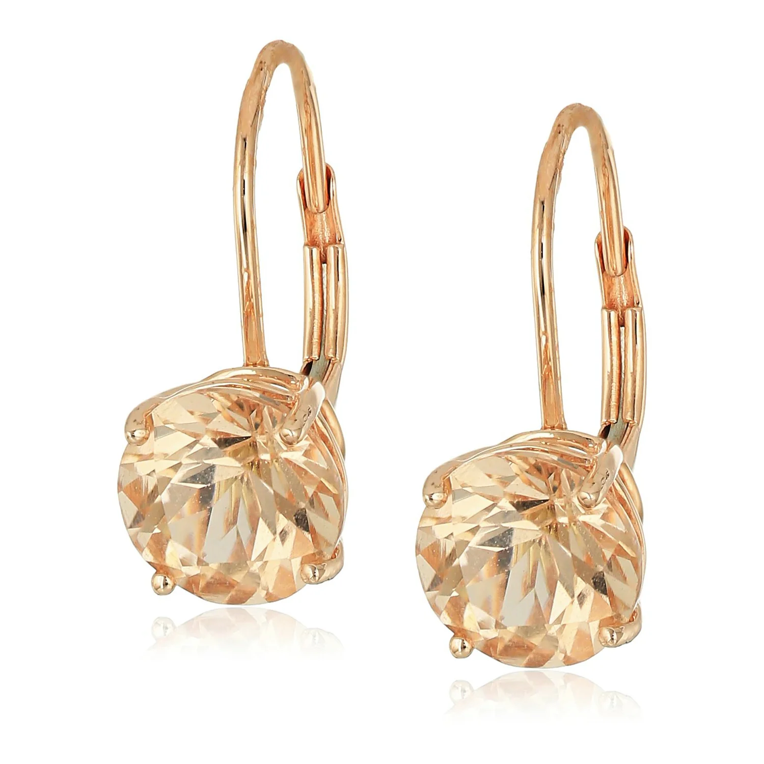 Gilded Lane 10K Gold 7mm Round Gemstone Drop Earrings - Image 14