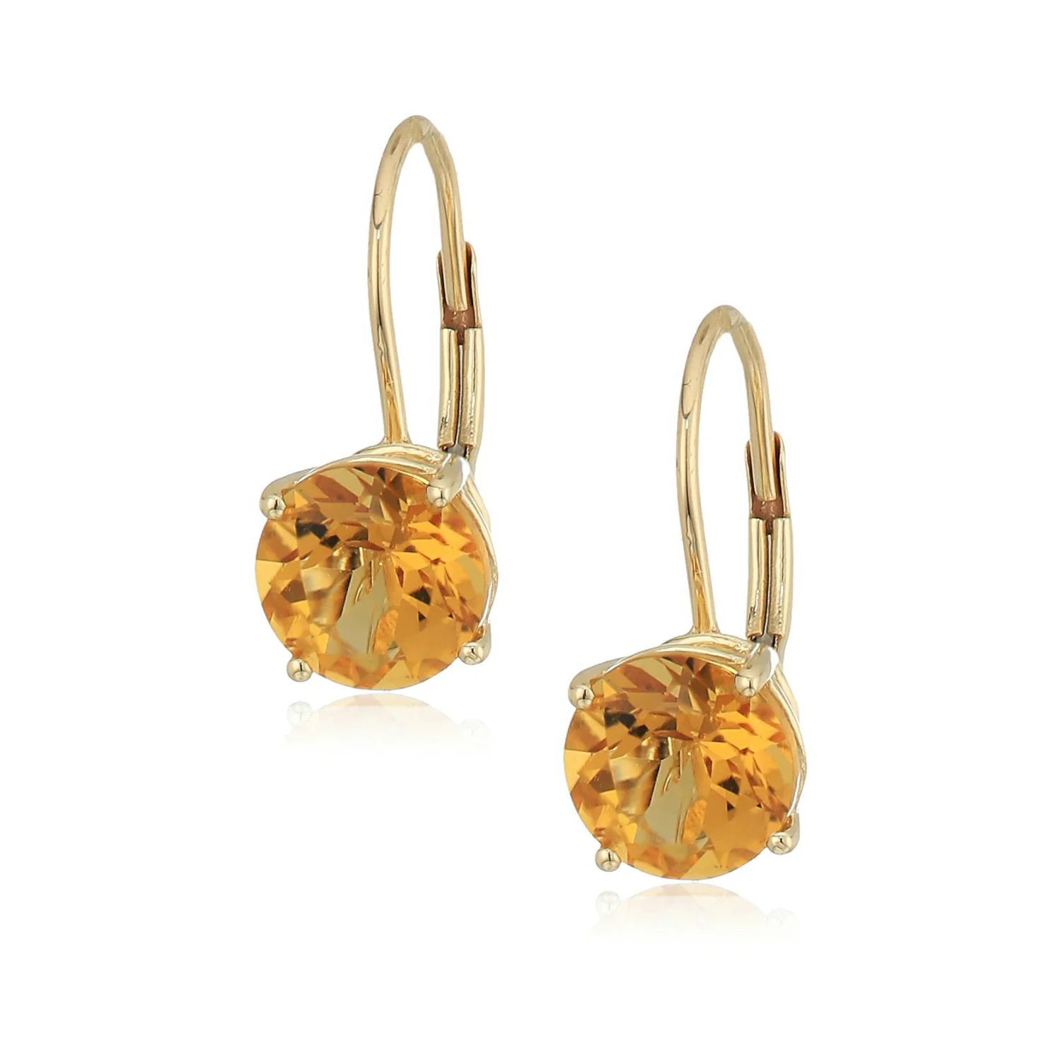 Gilded Lane 10K Gold 7mm Round Gemstone Drop Earrings - Image 6