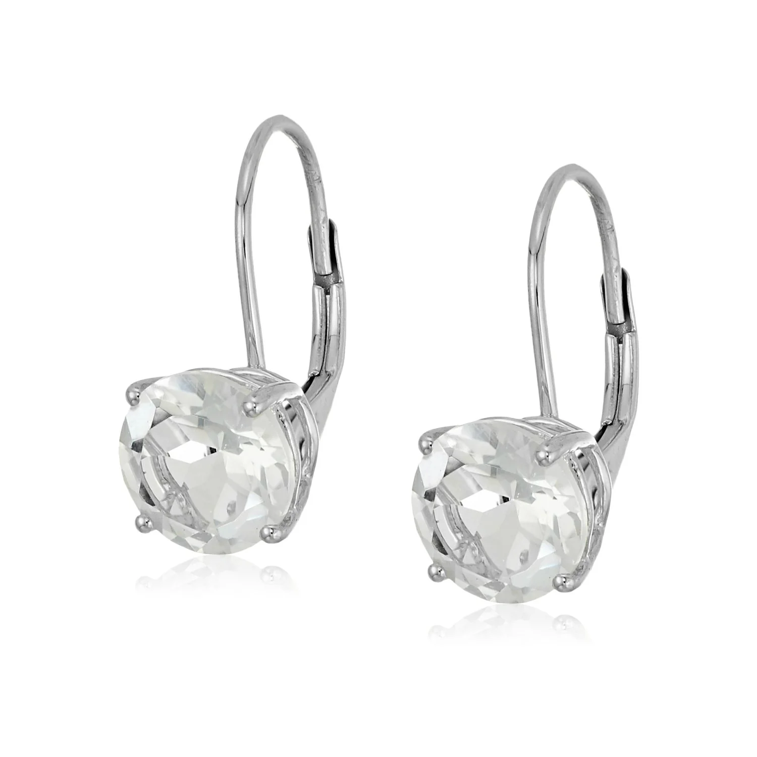 Gilded Lane 10K Gold 7mm Round Gemstone Drop Earrings - Image 9