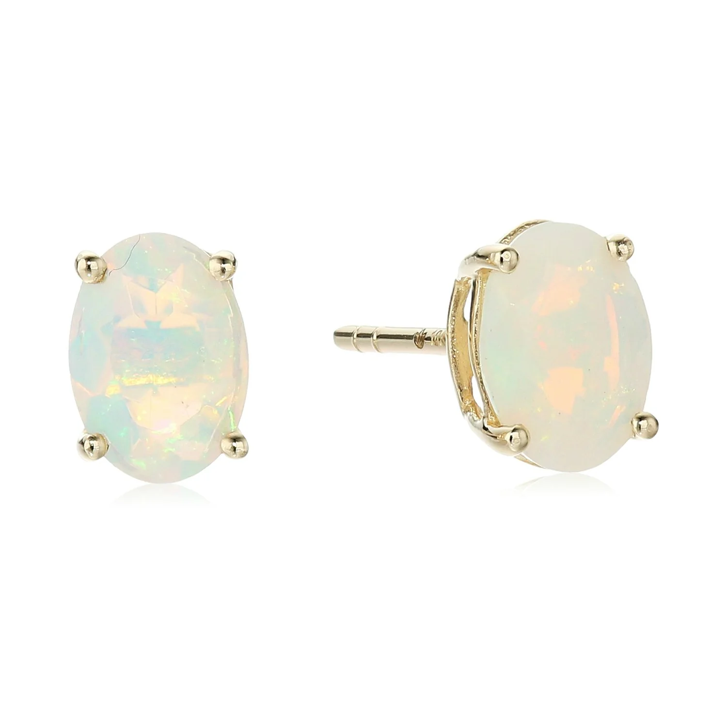 Gilded Lane 10K Gold 7x5mm Oval Gemstone Stud Earrings - Image 3