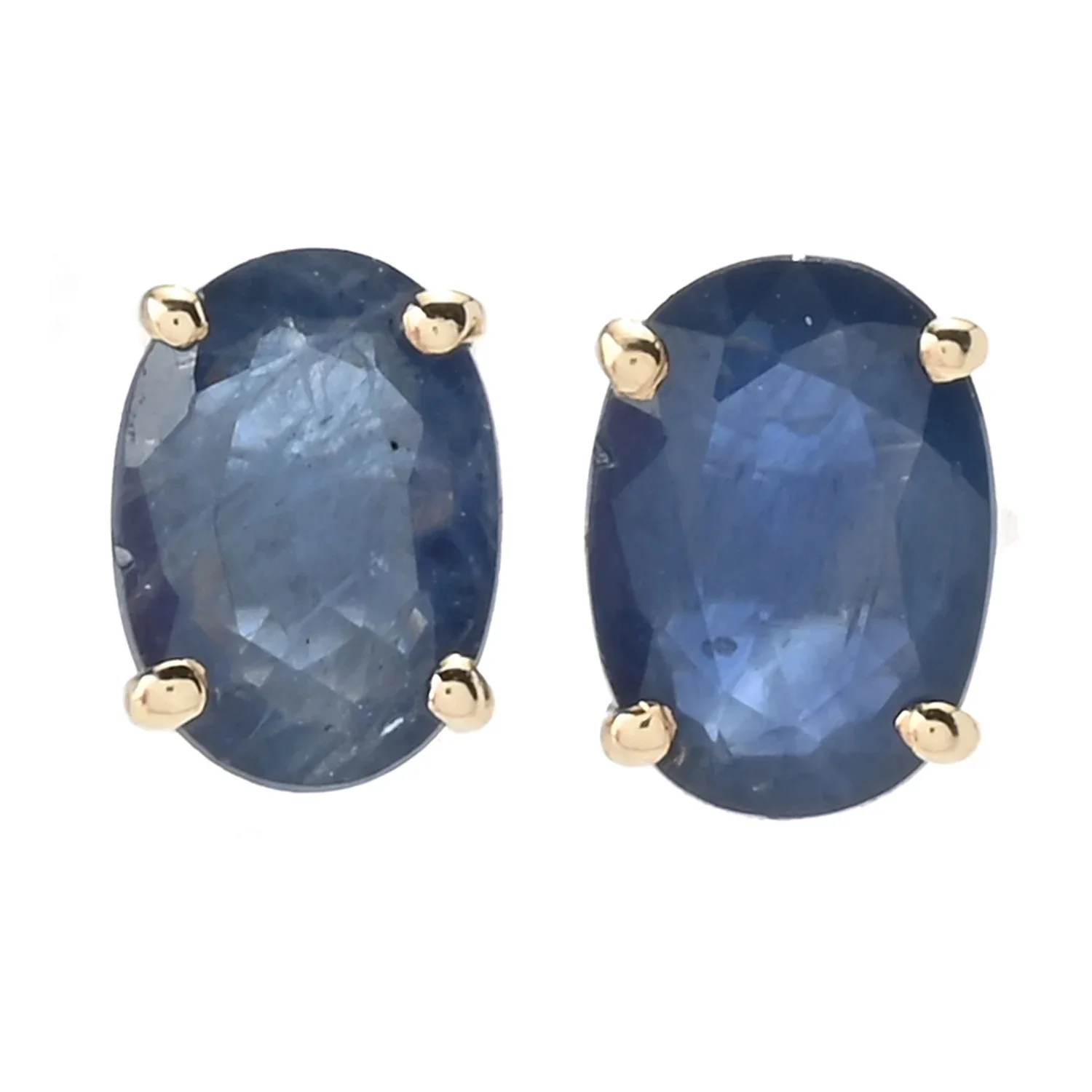 Gilded Lane 10K Gold 7x5mm Oval Gemstone Stud Earrings - Image 4