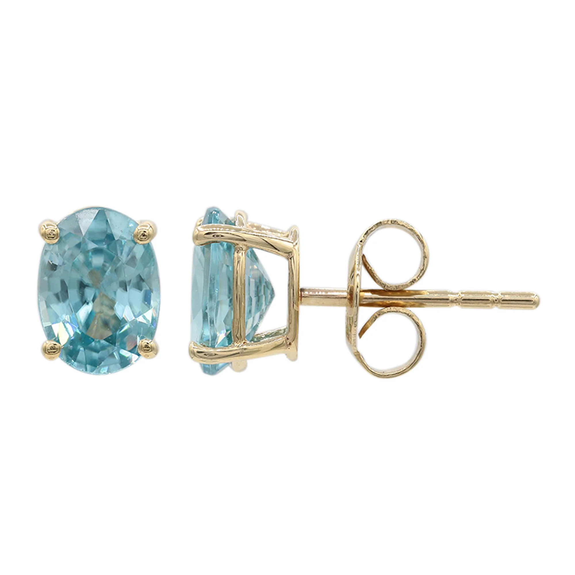 Gilded Lane 10K Gold 7x5mm Oval Gemstone Stud Earrings - Image 5