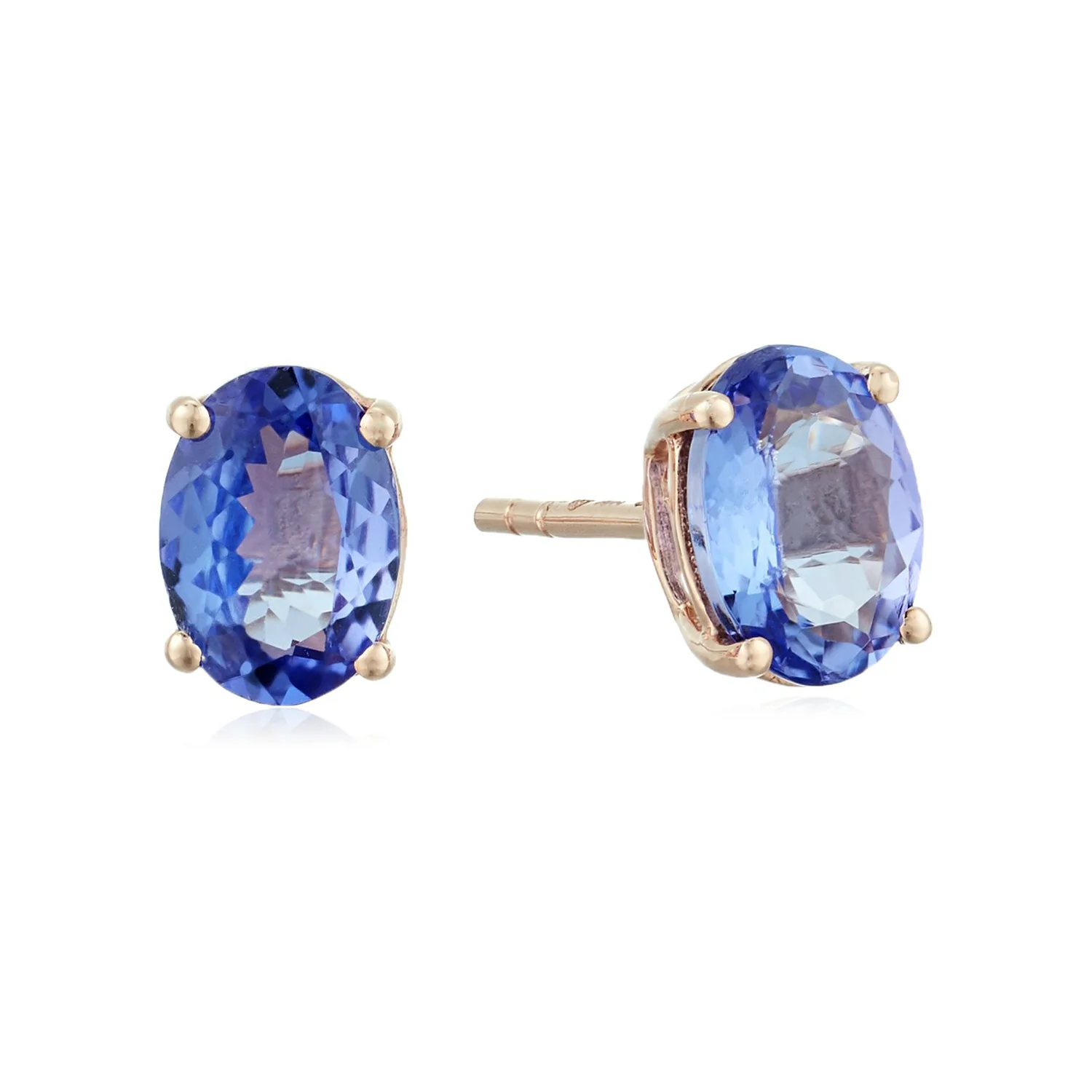 Gilded Lane 10K Gold 7x5mm Oval Gemstone Stud Earrings - Image 7