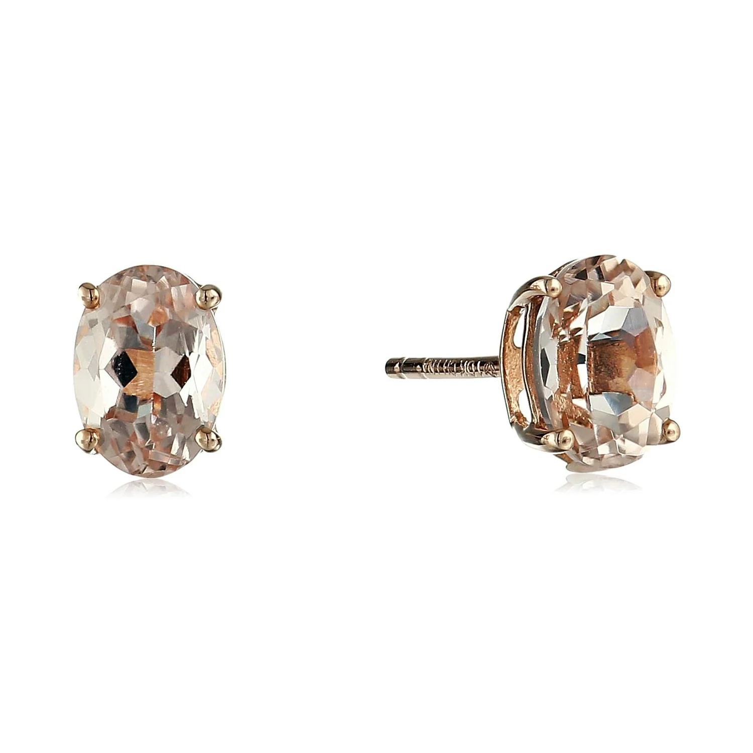Gilded Lane 10K Gold 7x5mm Oval Gemstone Stud Earrings - Image 8
