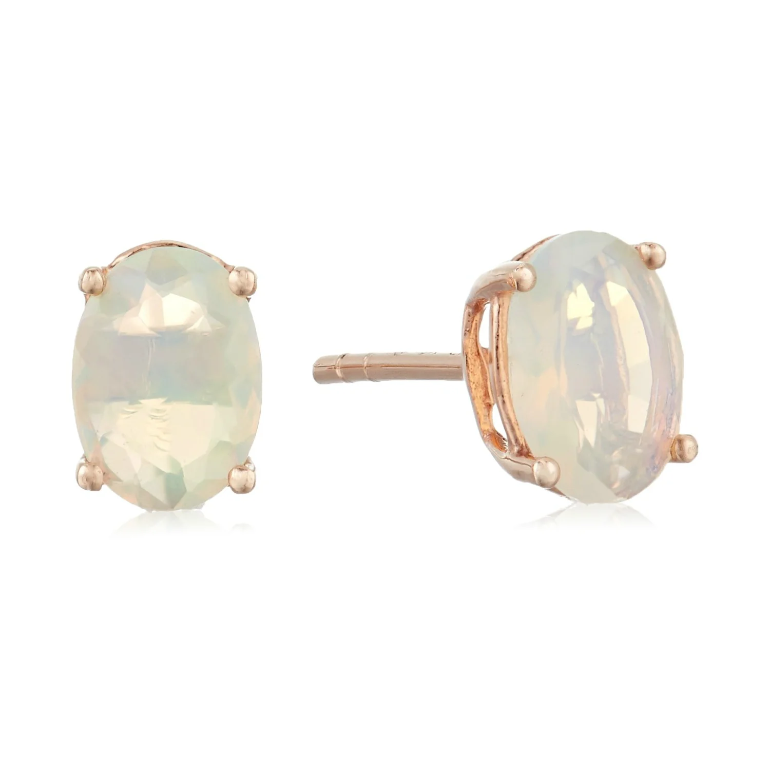 Gilded Lane 10K Gold 7x5mm Oval Gemstone Stud Earrings - Image 9