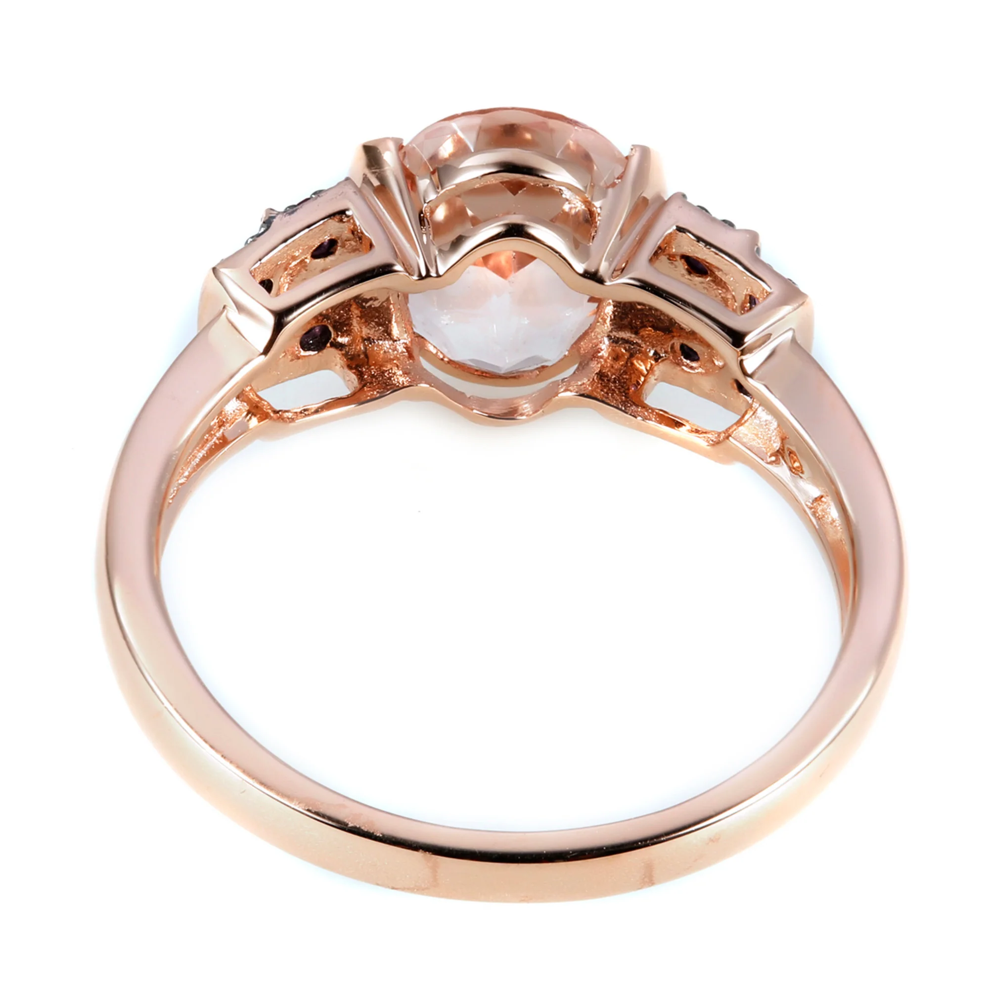 Gilded Lane 10K Gold 9x7mm Morganite & Rhodolite Ring - Image 3