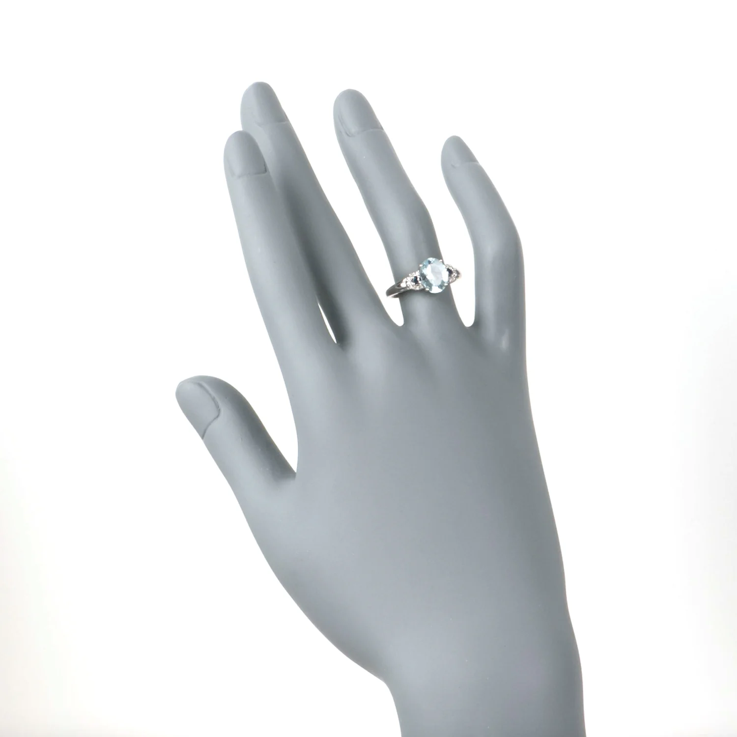 Gilded Lane 10K Gold Aquamarine, Blue Sapphire, & Diamond Ring - Image 3