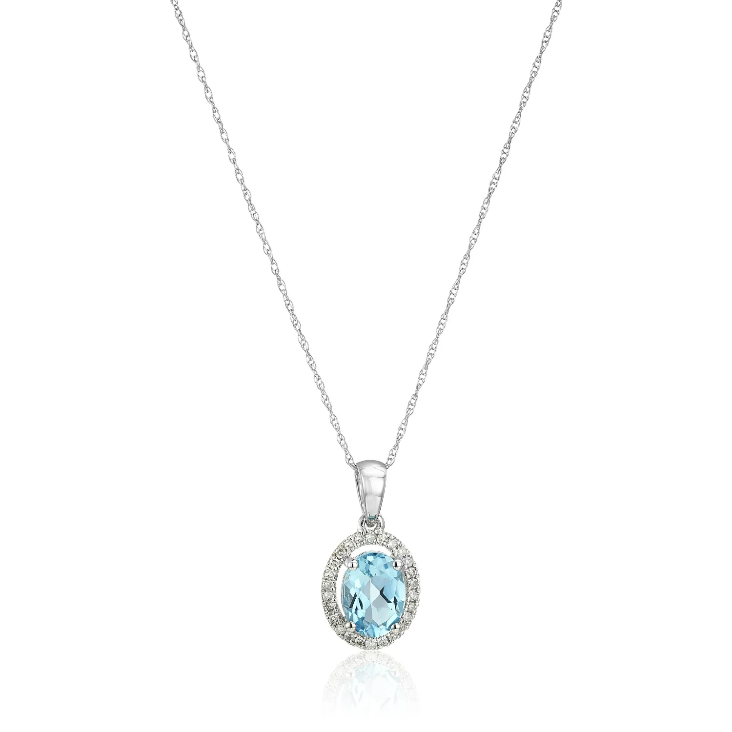 Gilded Lane 10K Gold Choice of Shape Gem & Diamond Pendant with Chain - Image 2