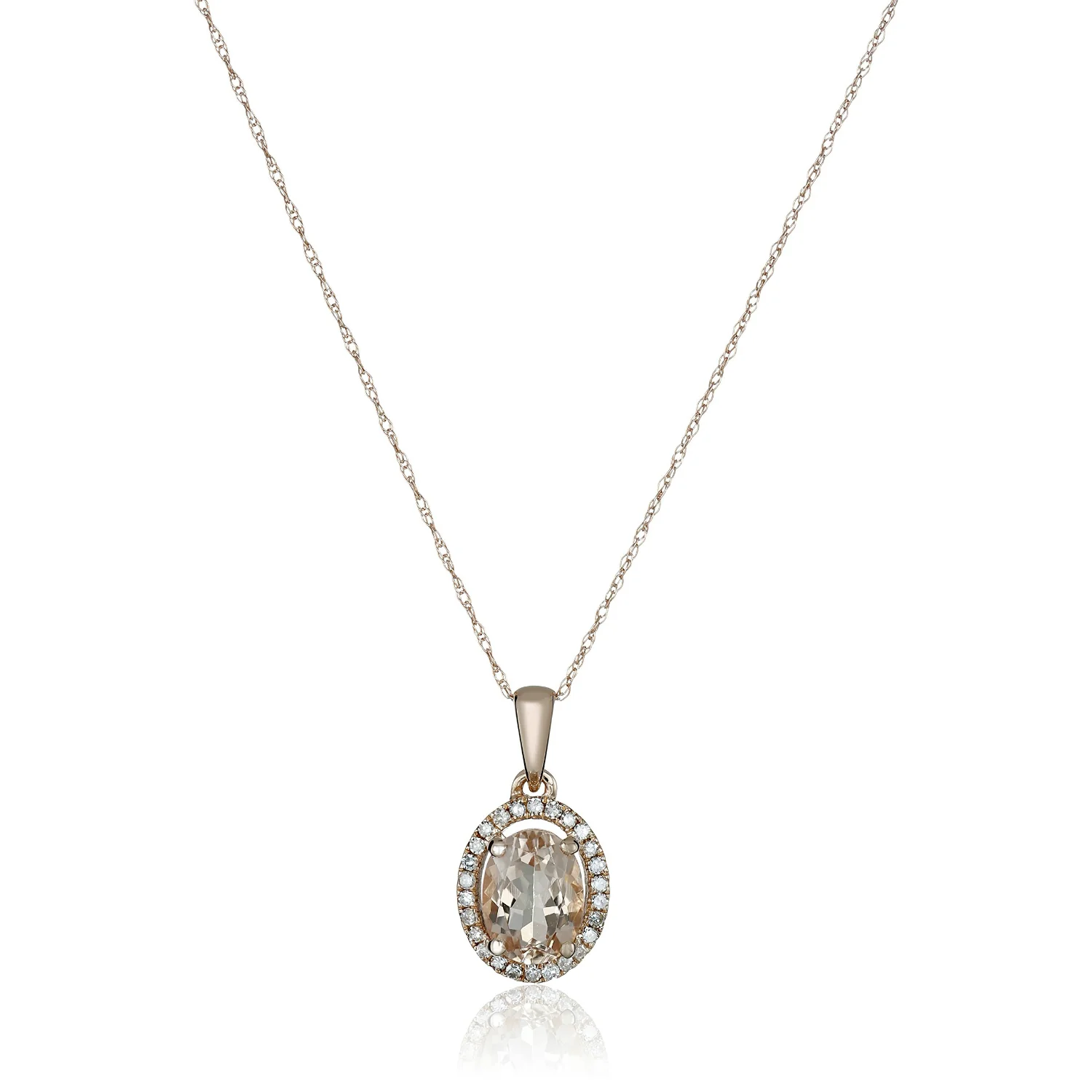 Gilded Lane 10K Gold Choice of Shape Gem & Diamond Pendant with Chain - Image 3